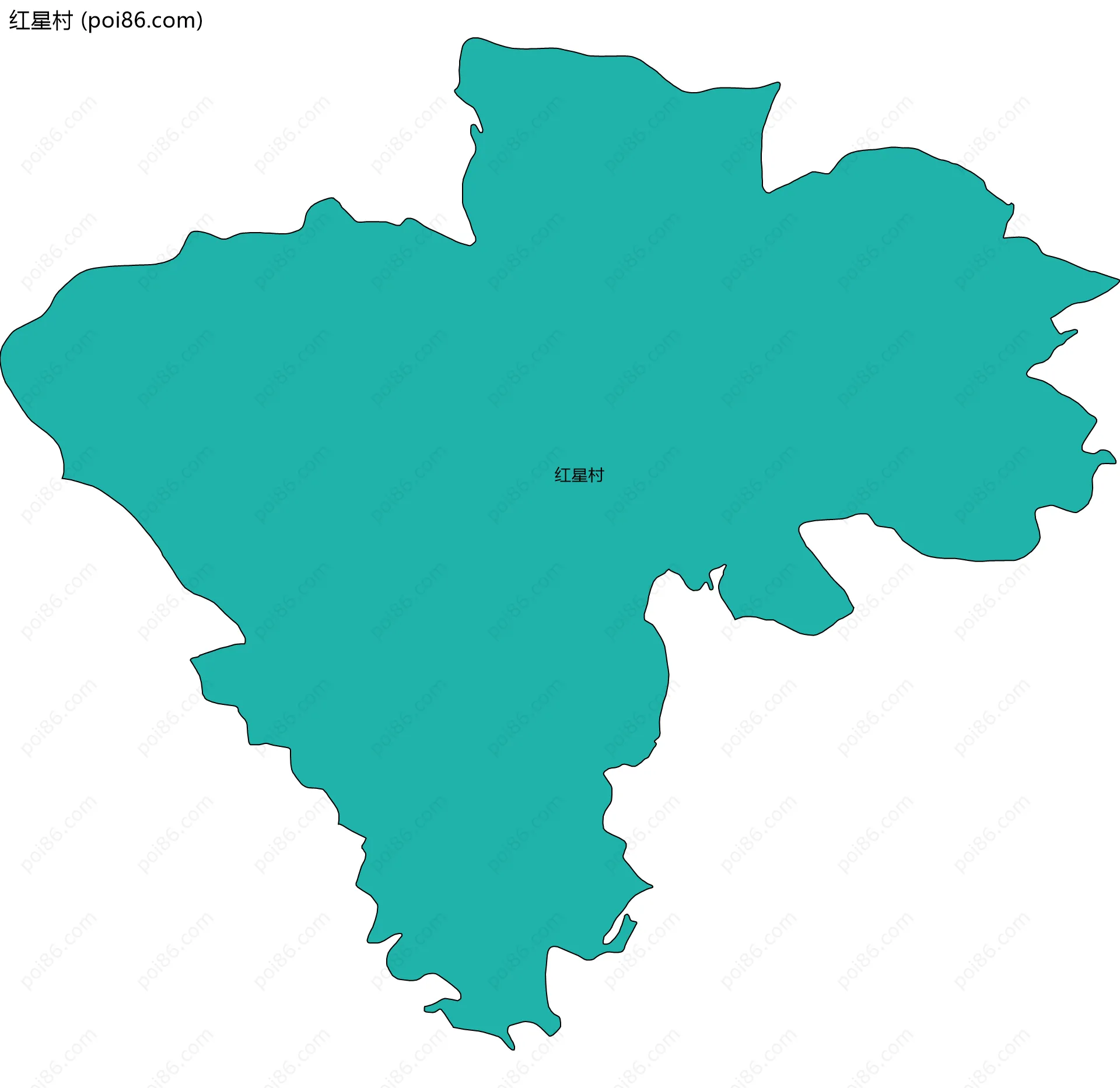 红星村边界地图