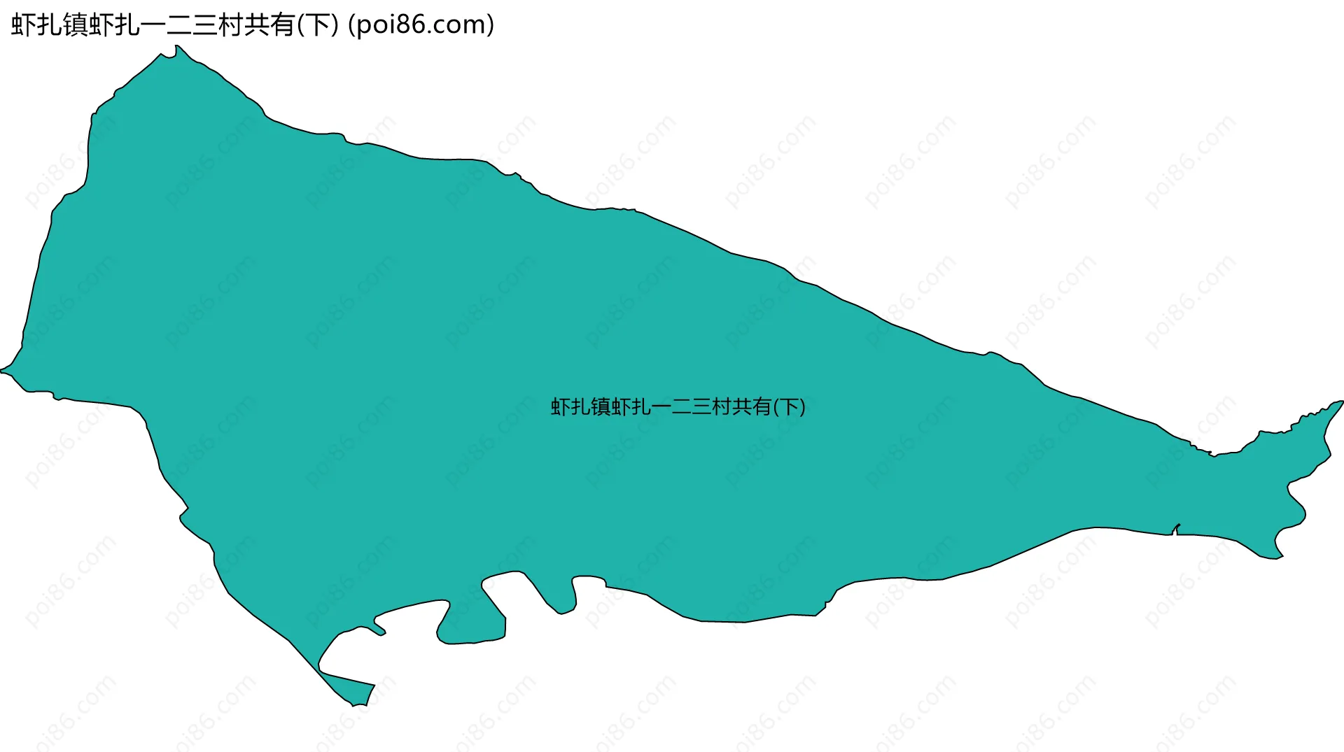虾扎镇虾扎一二三村共有(下)边界地图