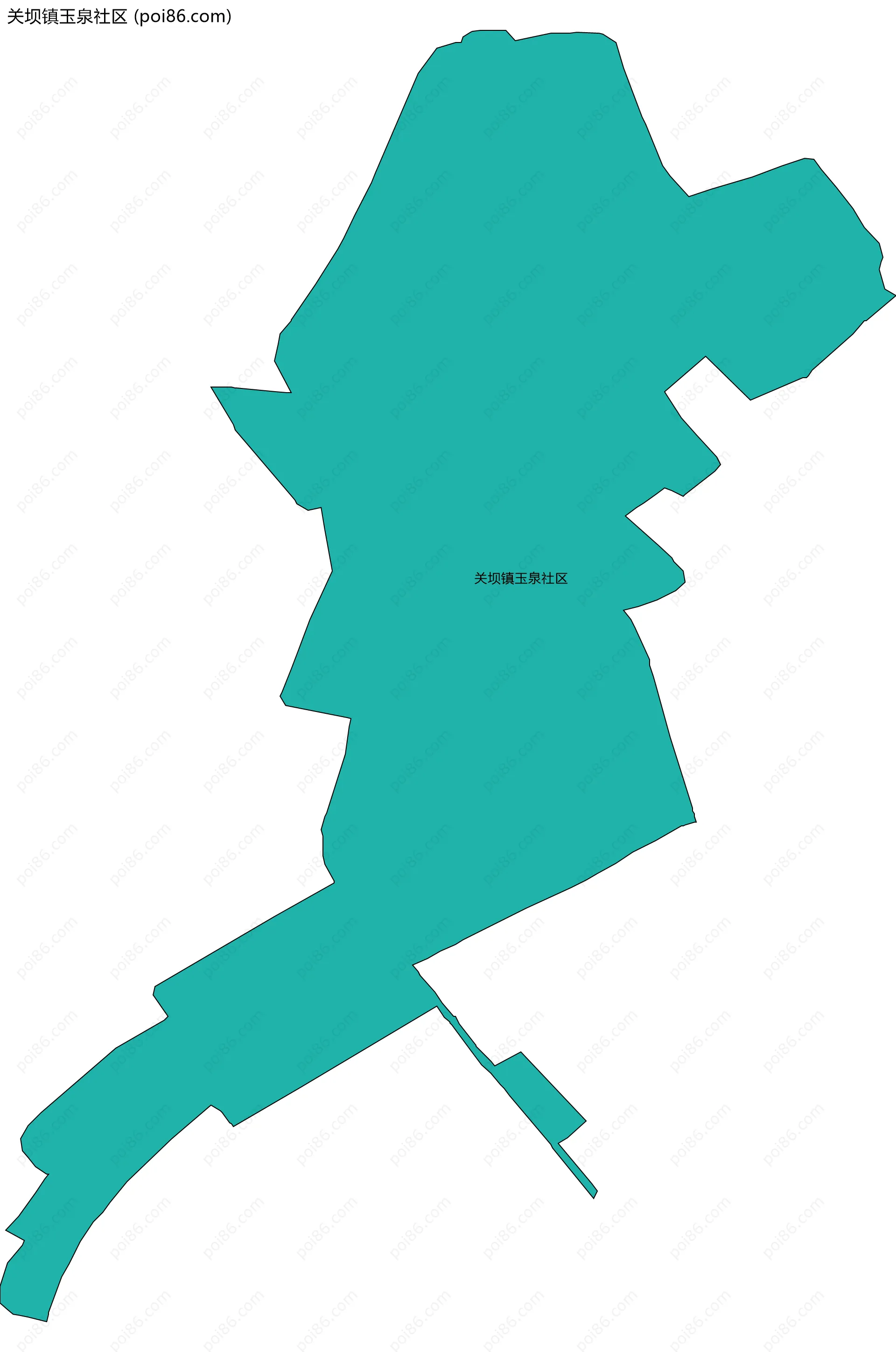 关坝镇玉泉社区边界地图
