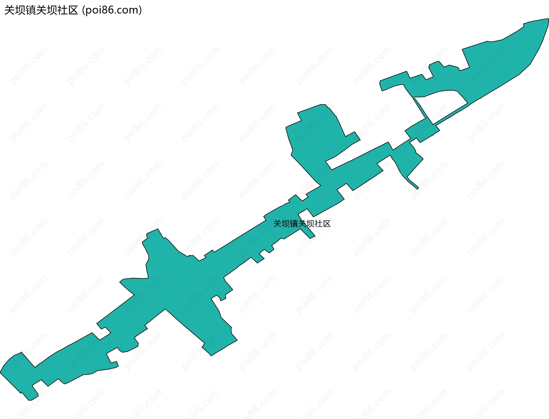 关坝镇关坝社区边界地图