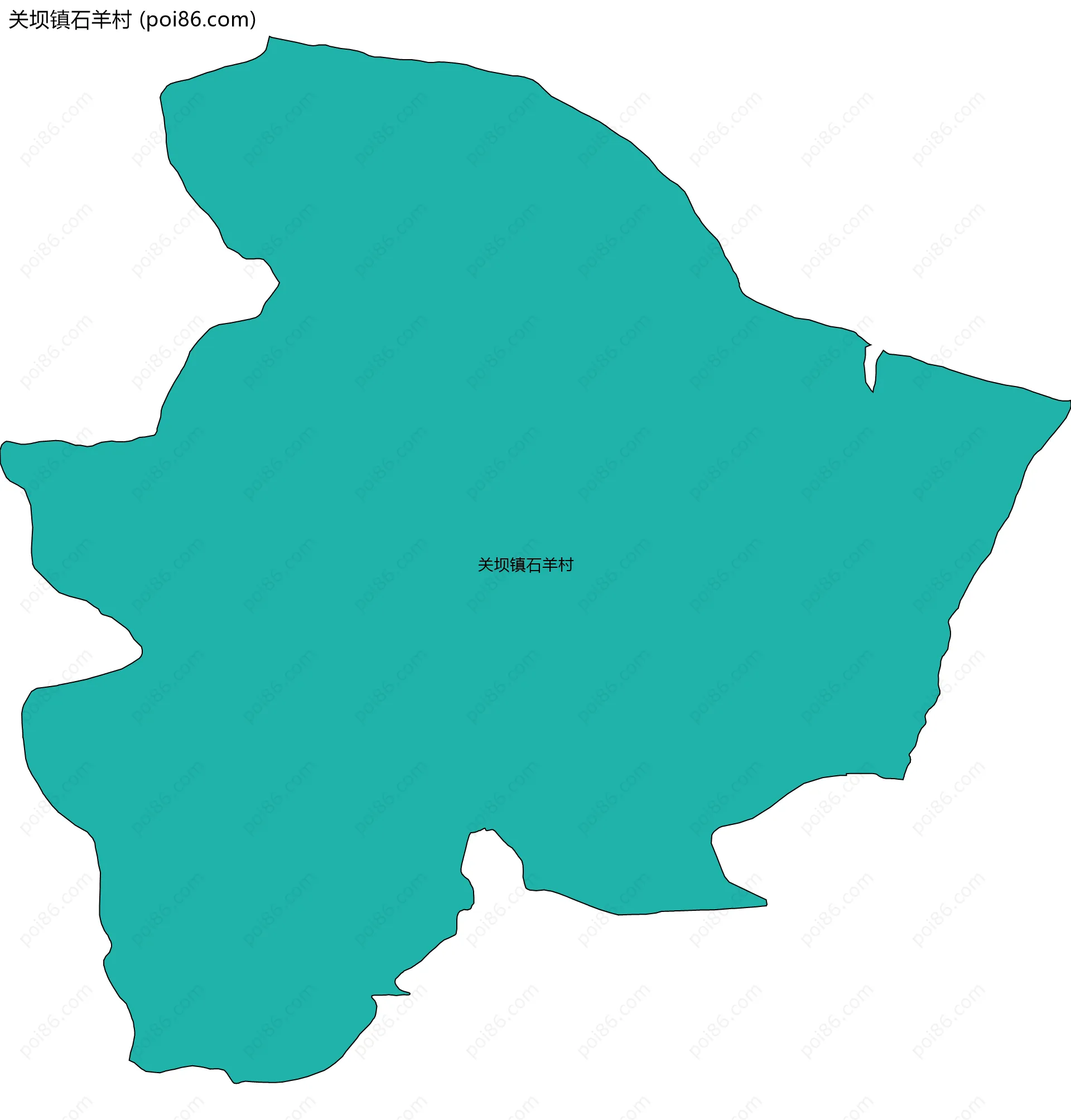 关坝镇石羊村边界地图