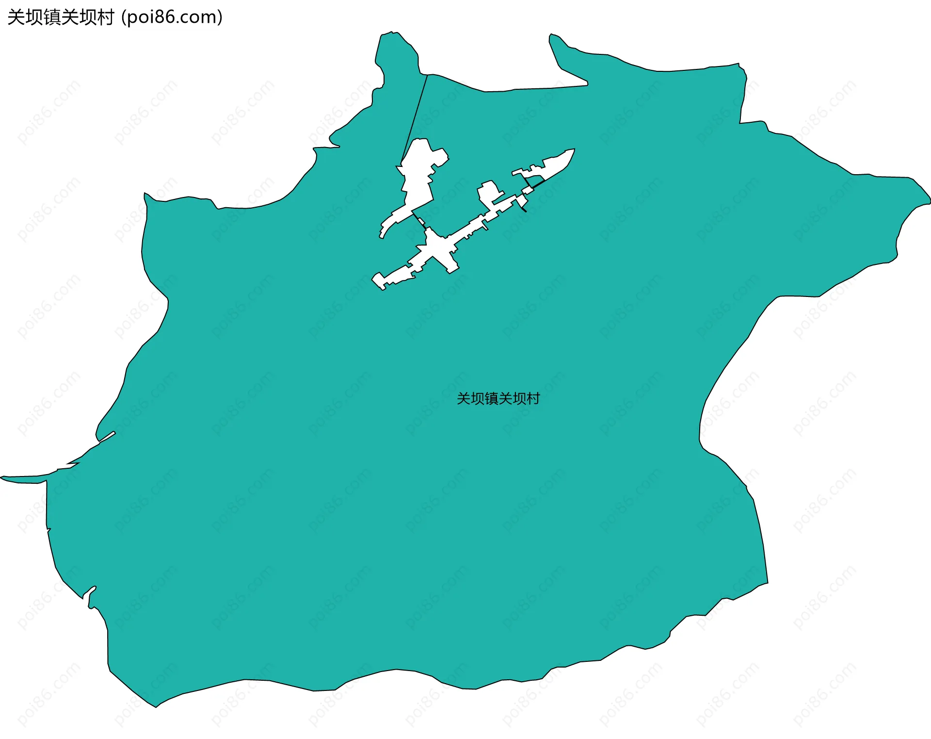关坝镇关坝村边界地图