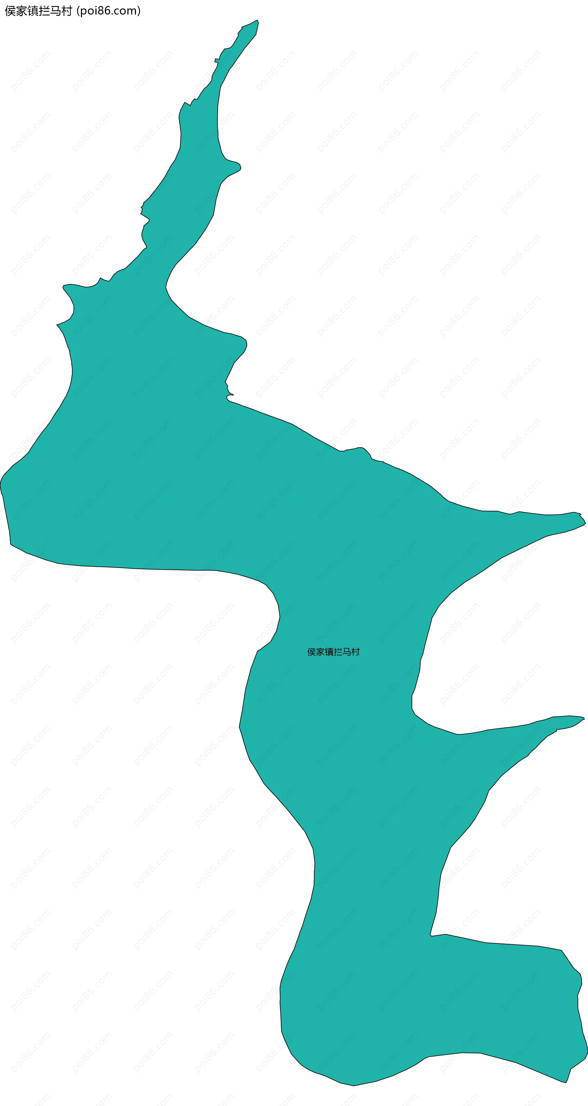 侯家镇拦马村边界地图