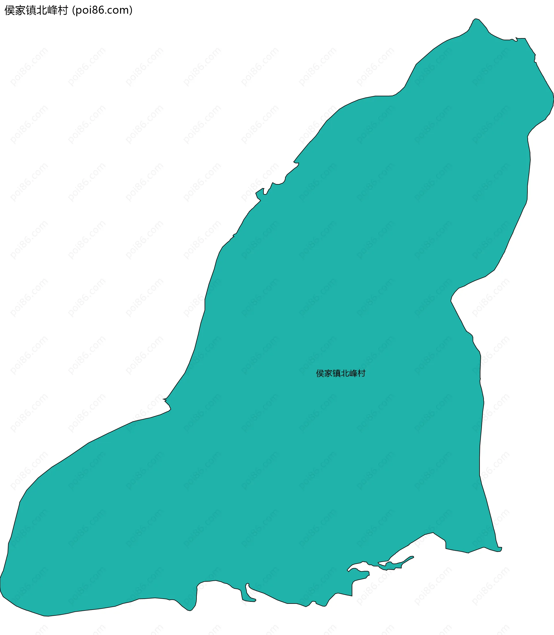 侯家镇北峰村边界地图