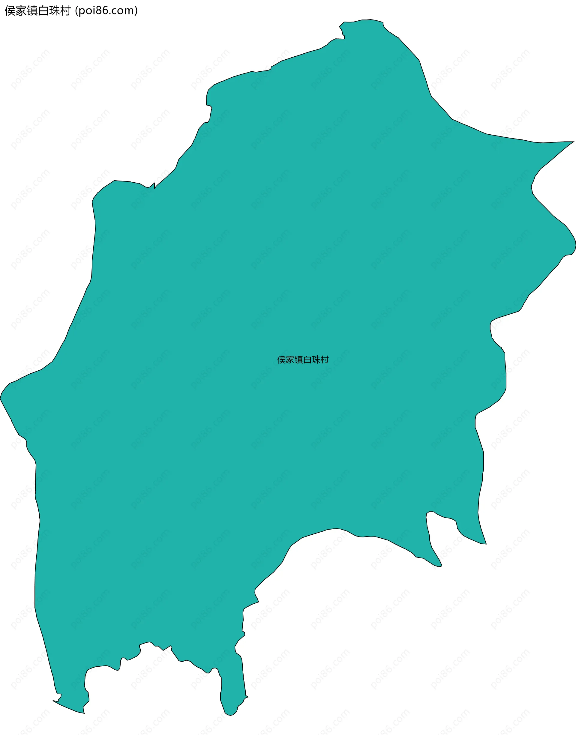 侯家镇白珠村边界地图