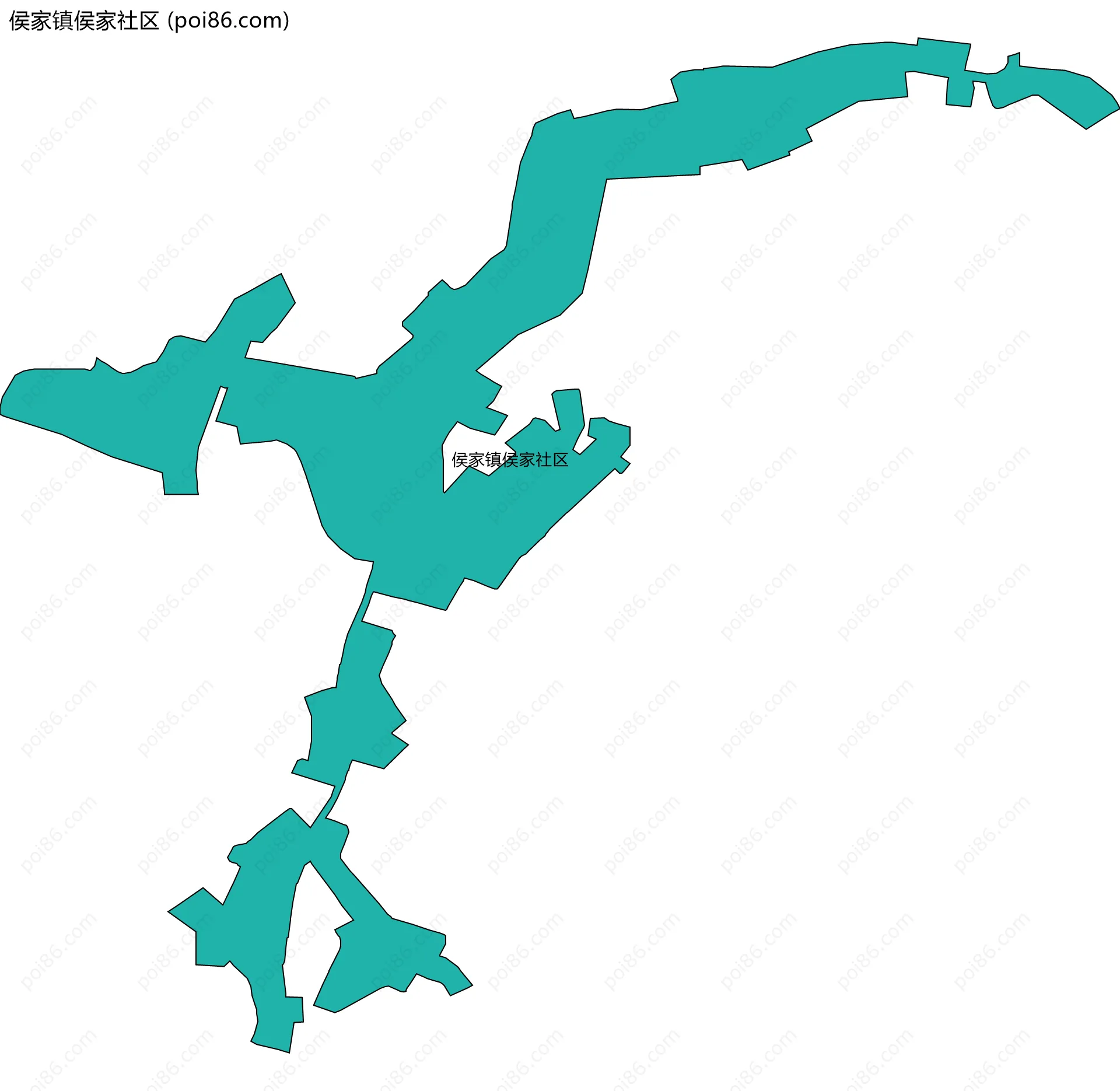 侯家镇侯家社区边界地图