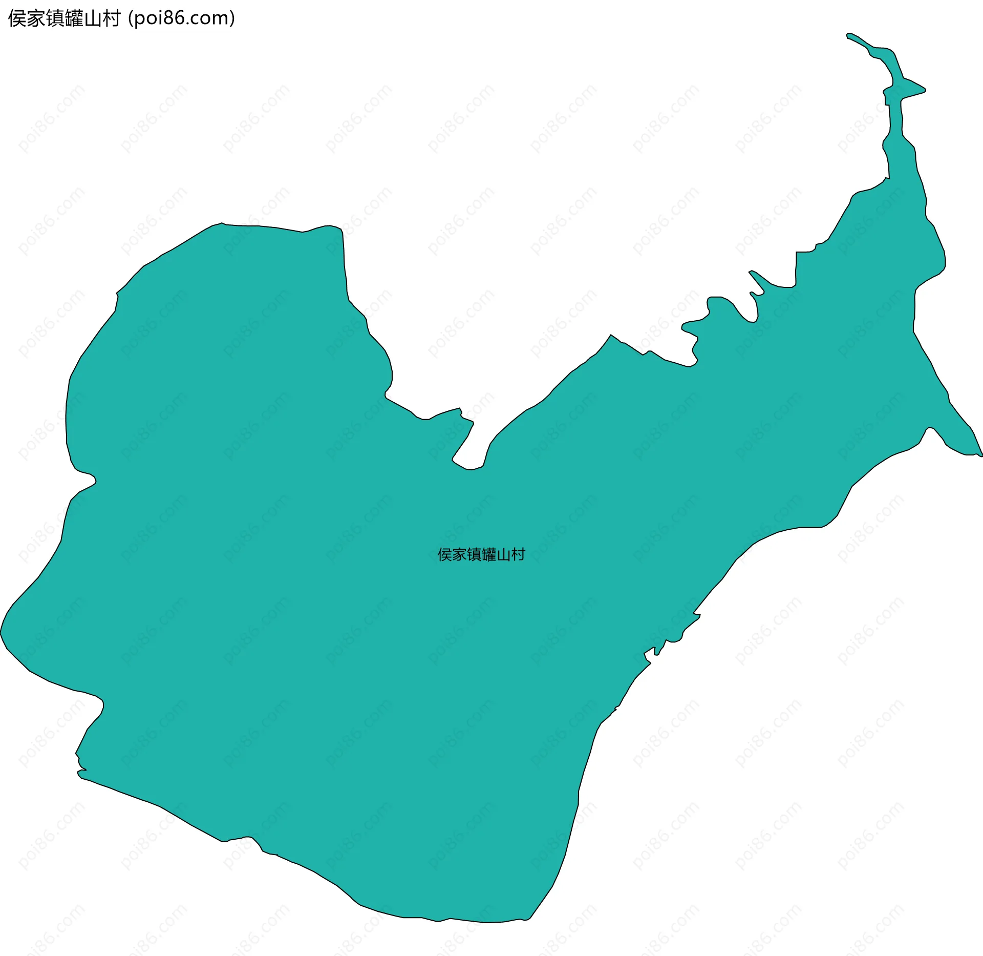 侯家镇罐山村边界地图