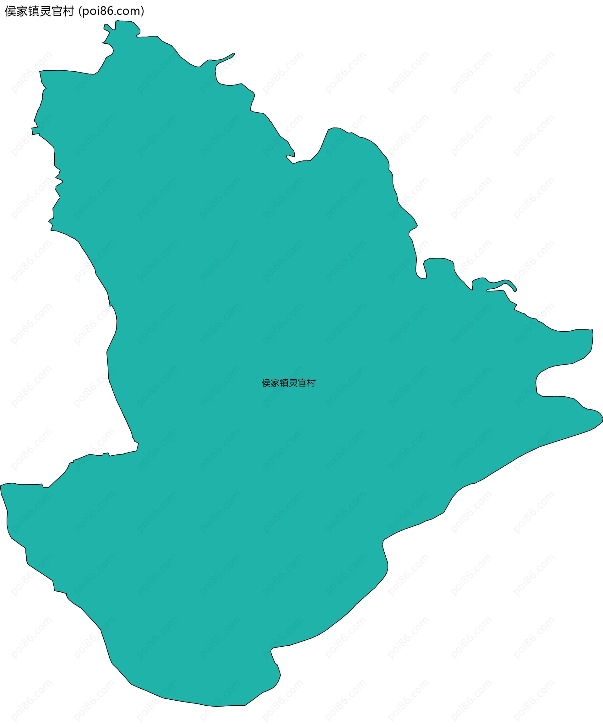 侯家镇灵官村边界地图