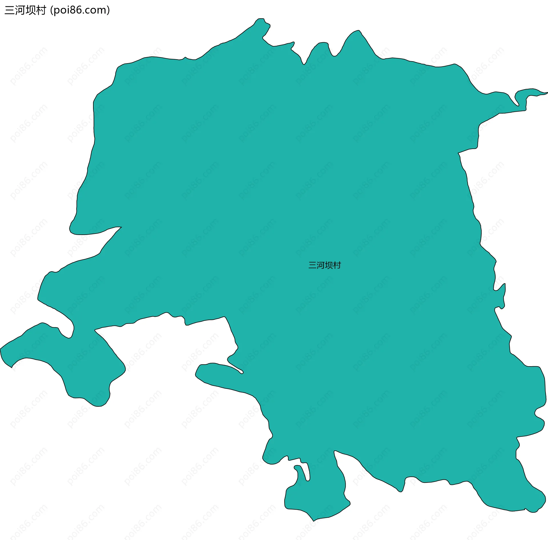 三河坝村边界地图