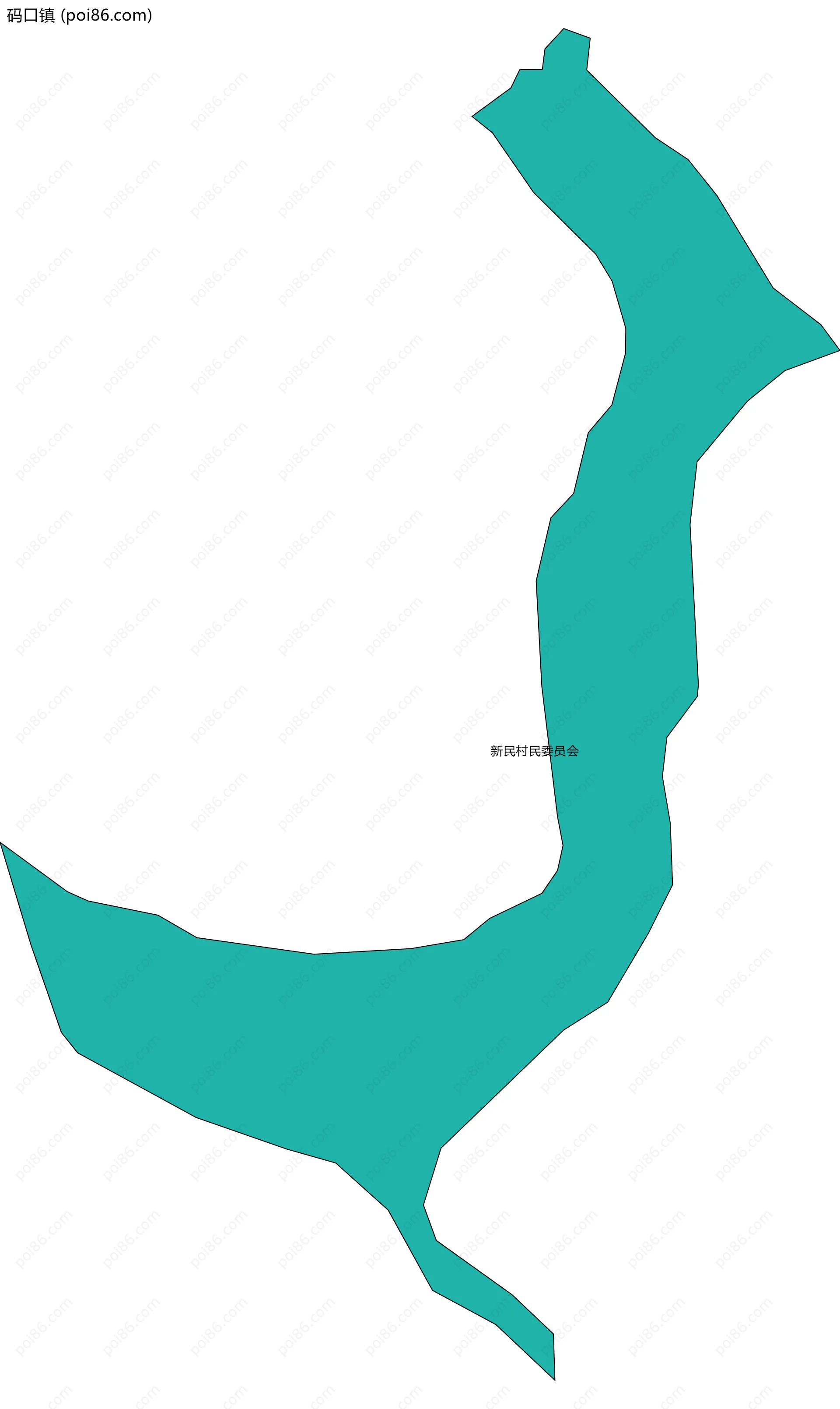 码口镇边界地图(五级行政区划)