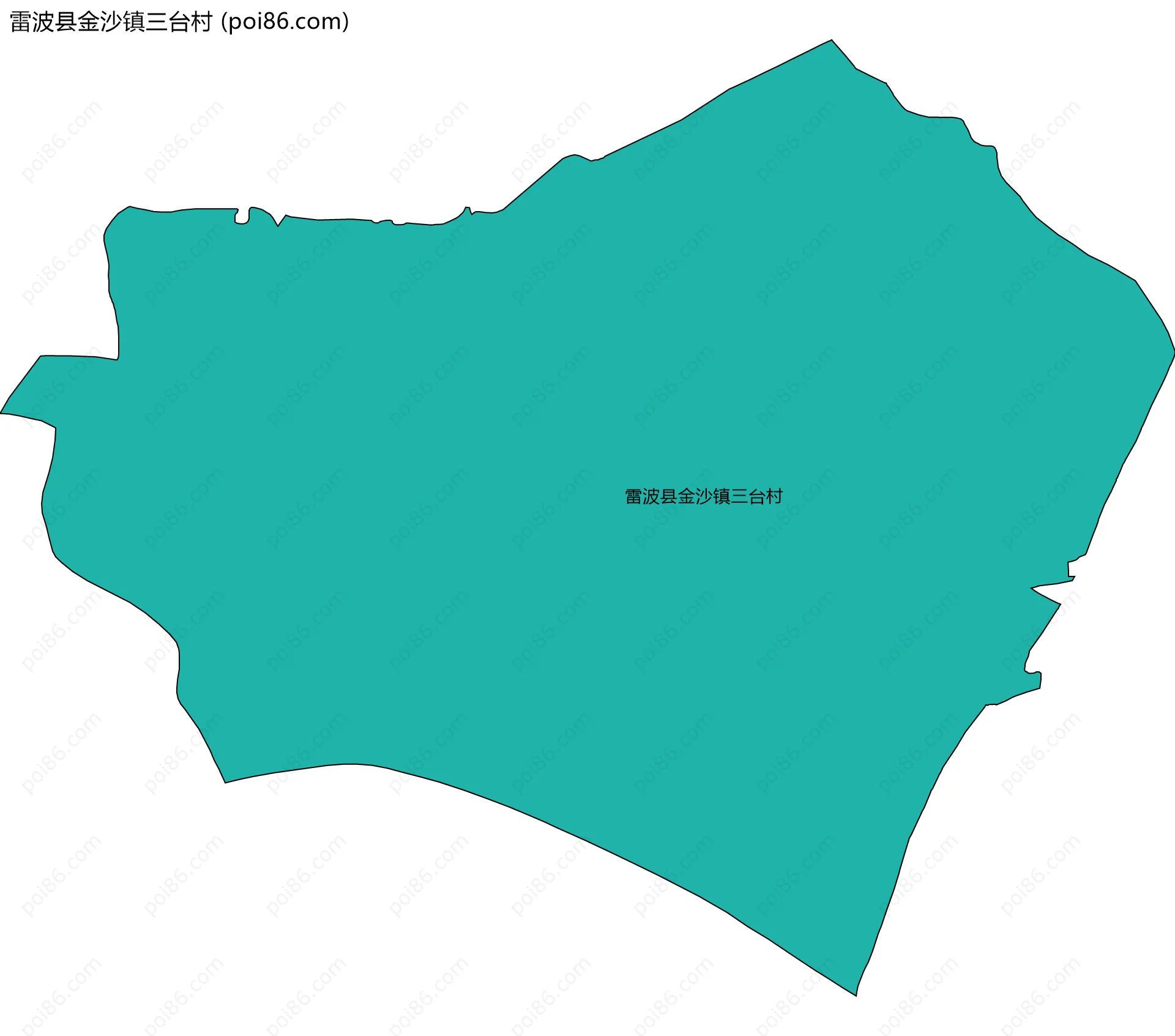 雷波县金沙镇三台村边界地图