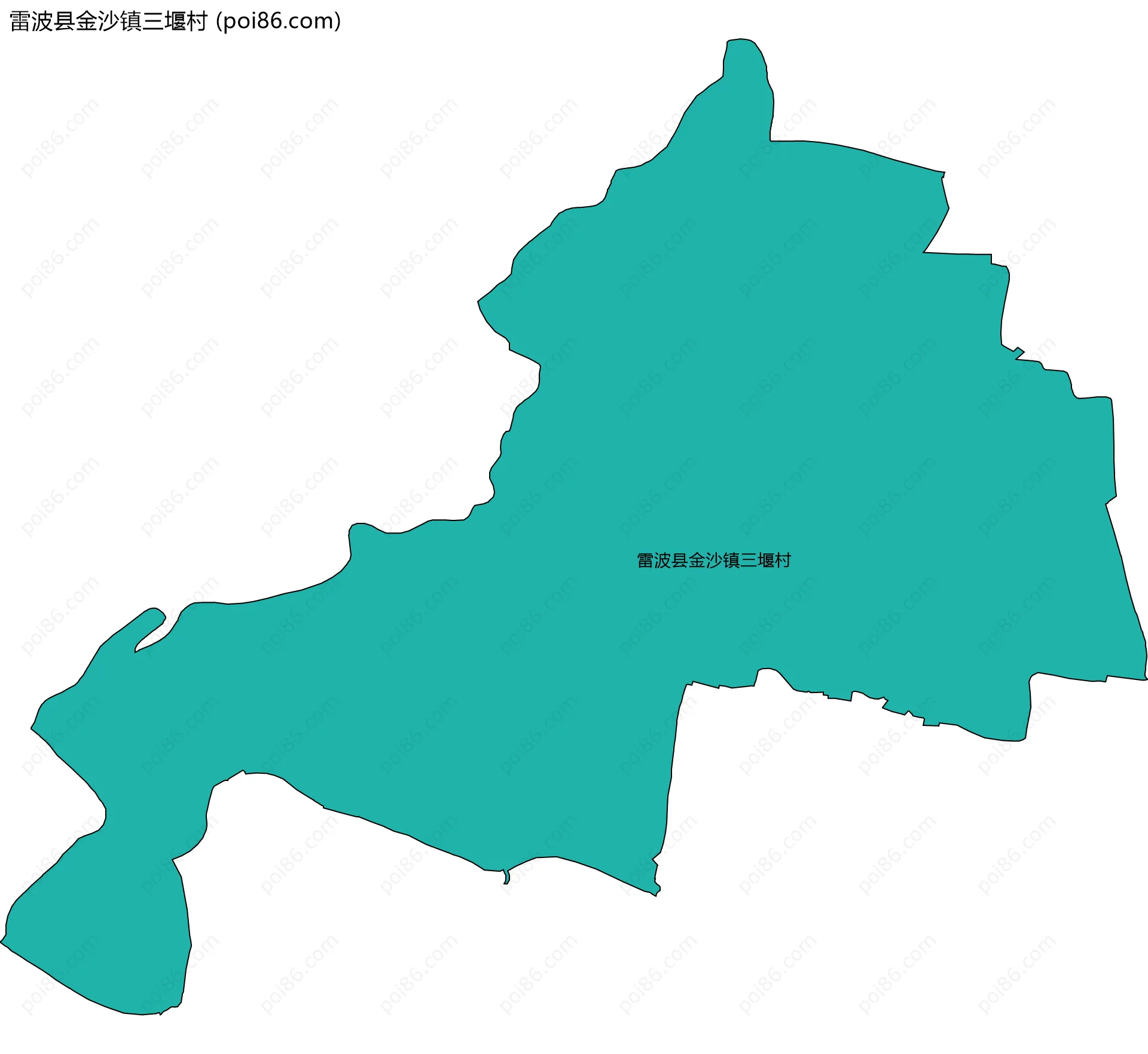 雷波县金沙镇三堰村边界地图