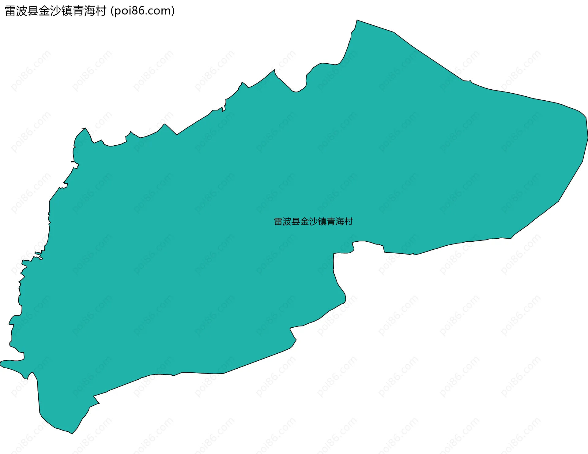 雷波县金沙镇青海村边界地图