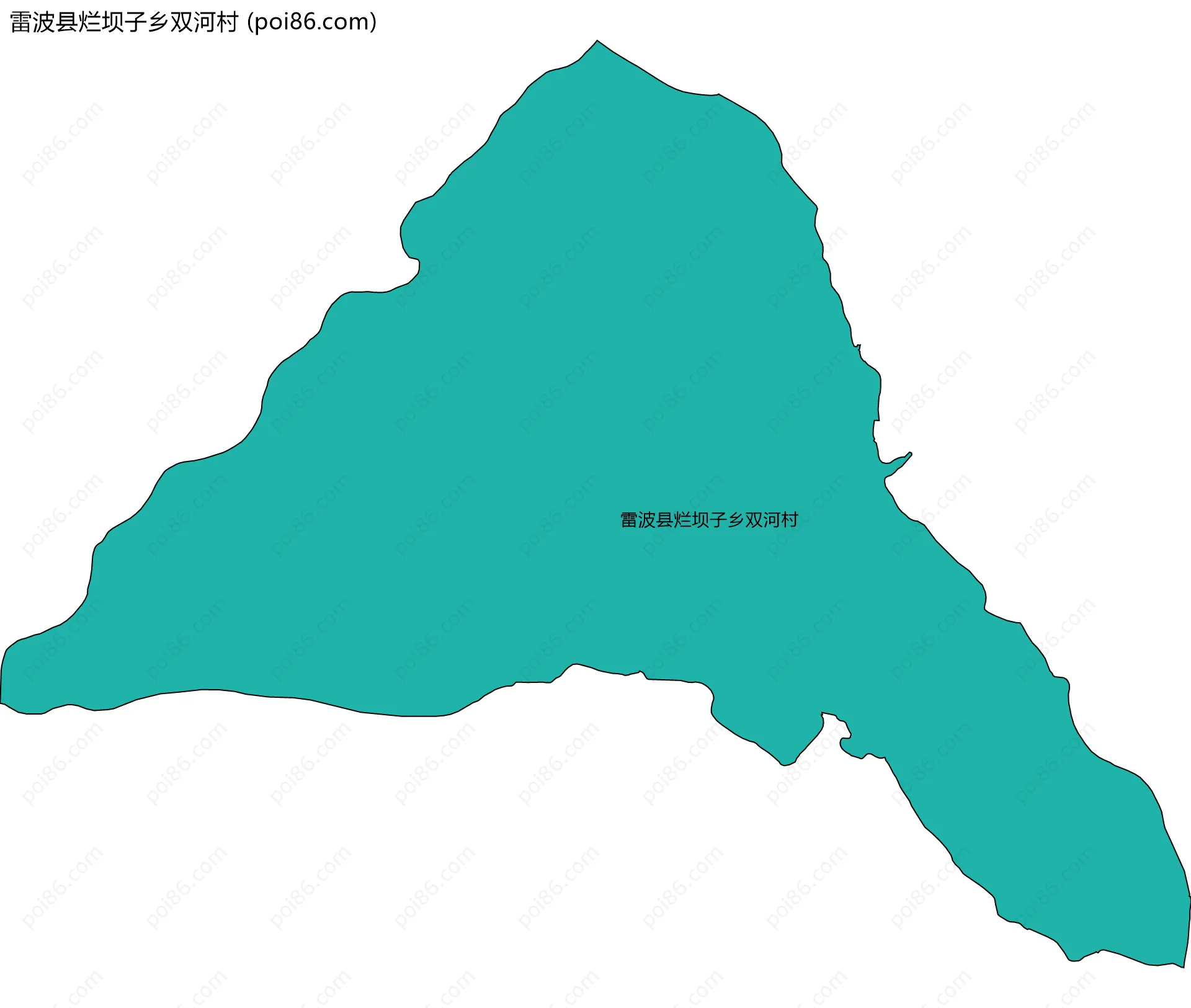 雷波县烂坝子乡双河村边界地图