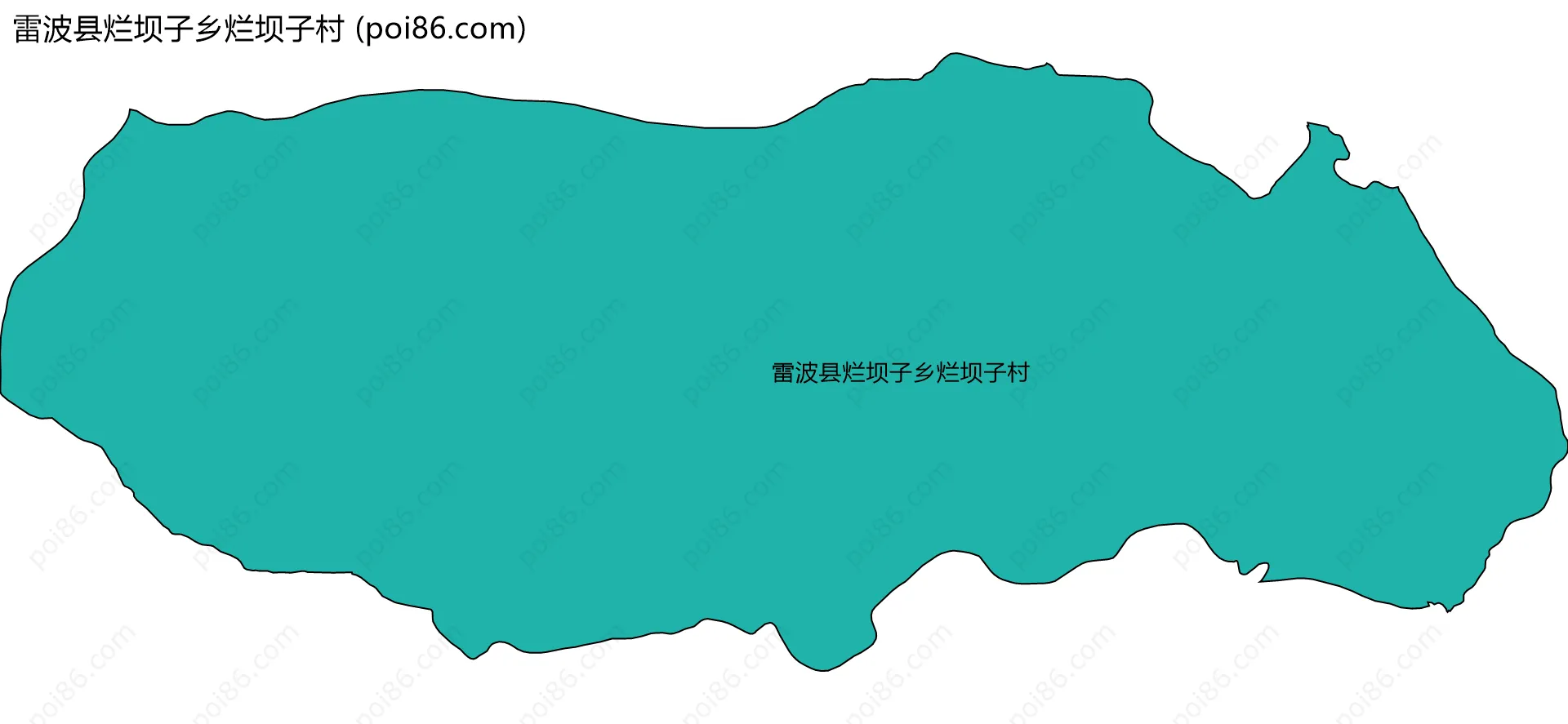 雷波县烂坝子乡烂坝子村边界地图