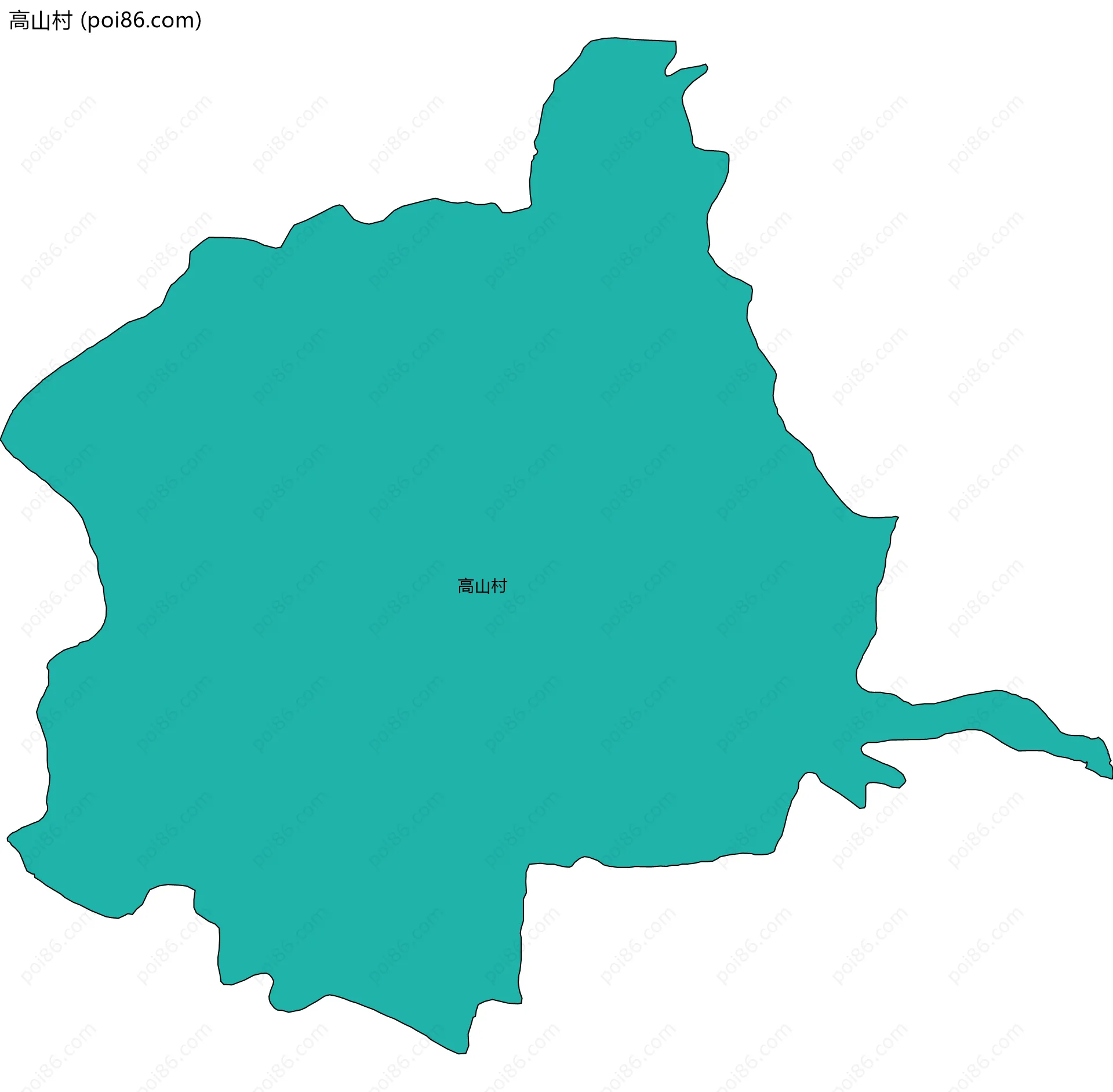 高山村边界地图