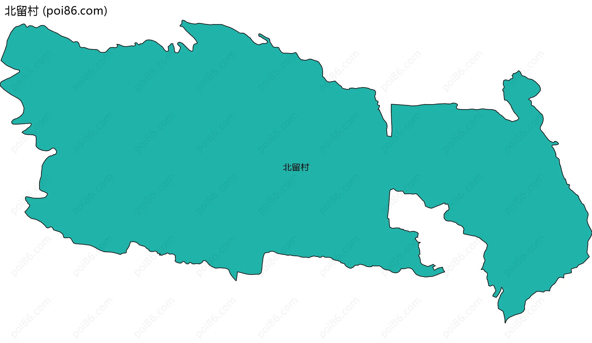 北留村边界地图