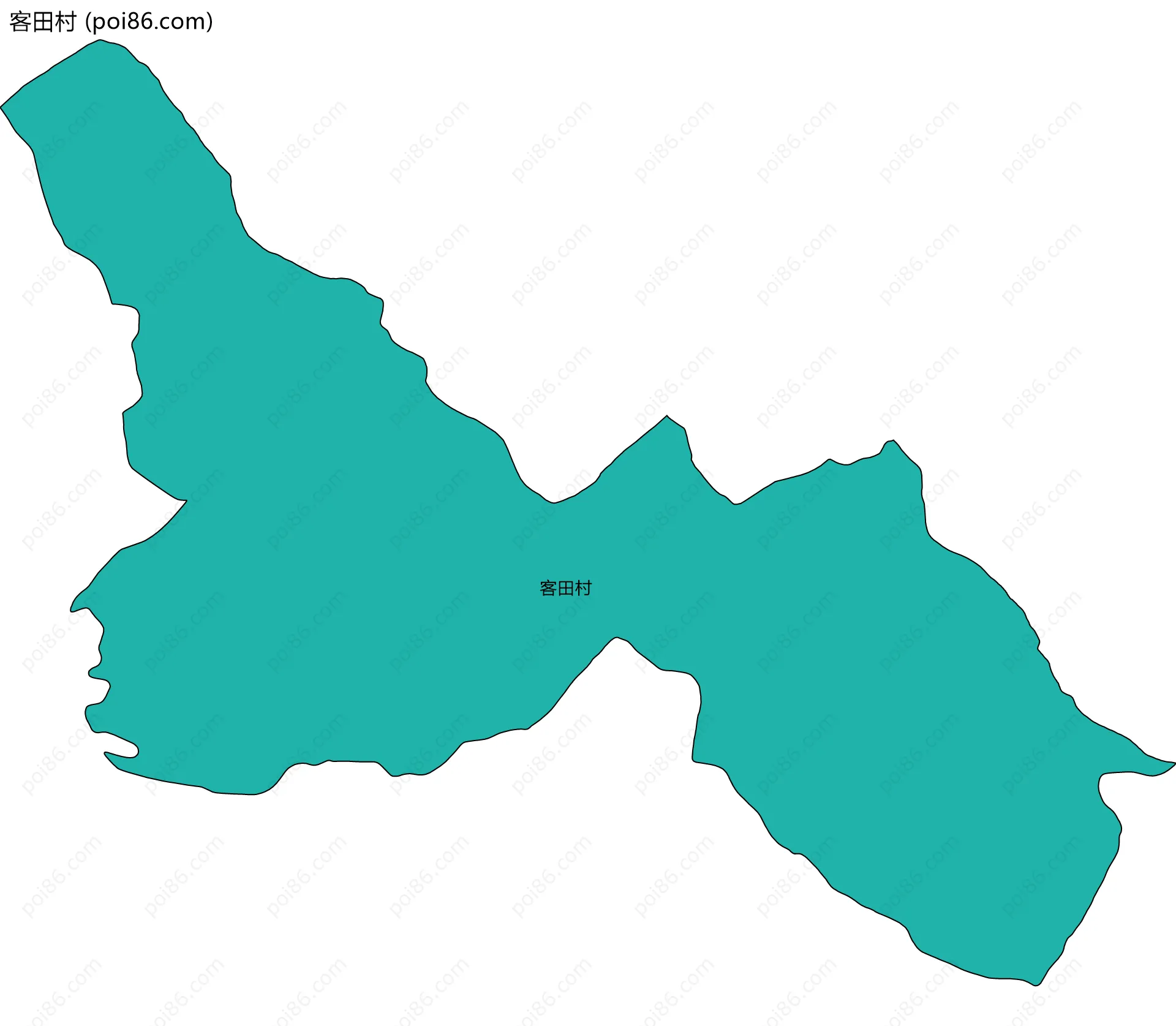 客田村边界地图