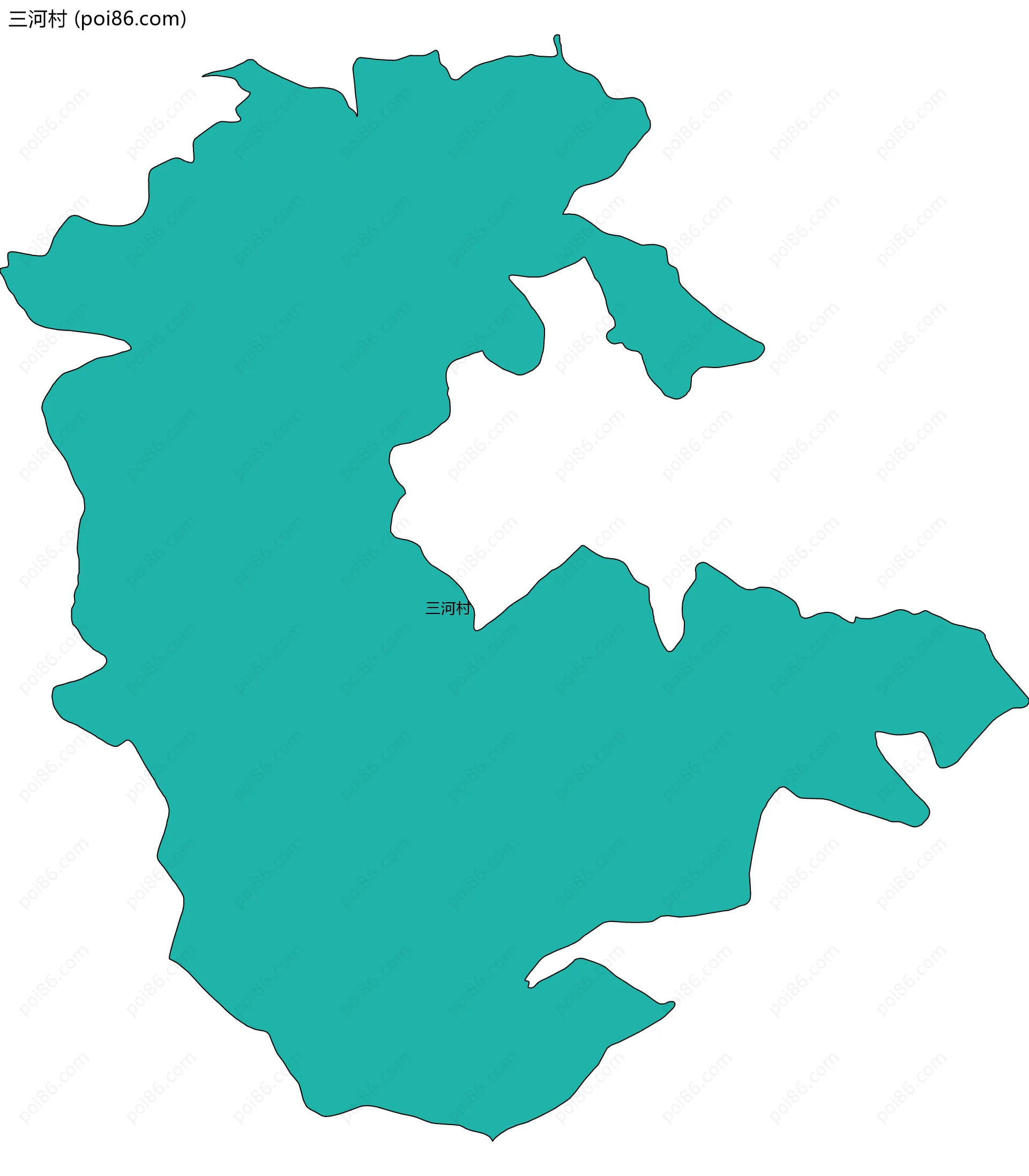 三河村边界地图