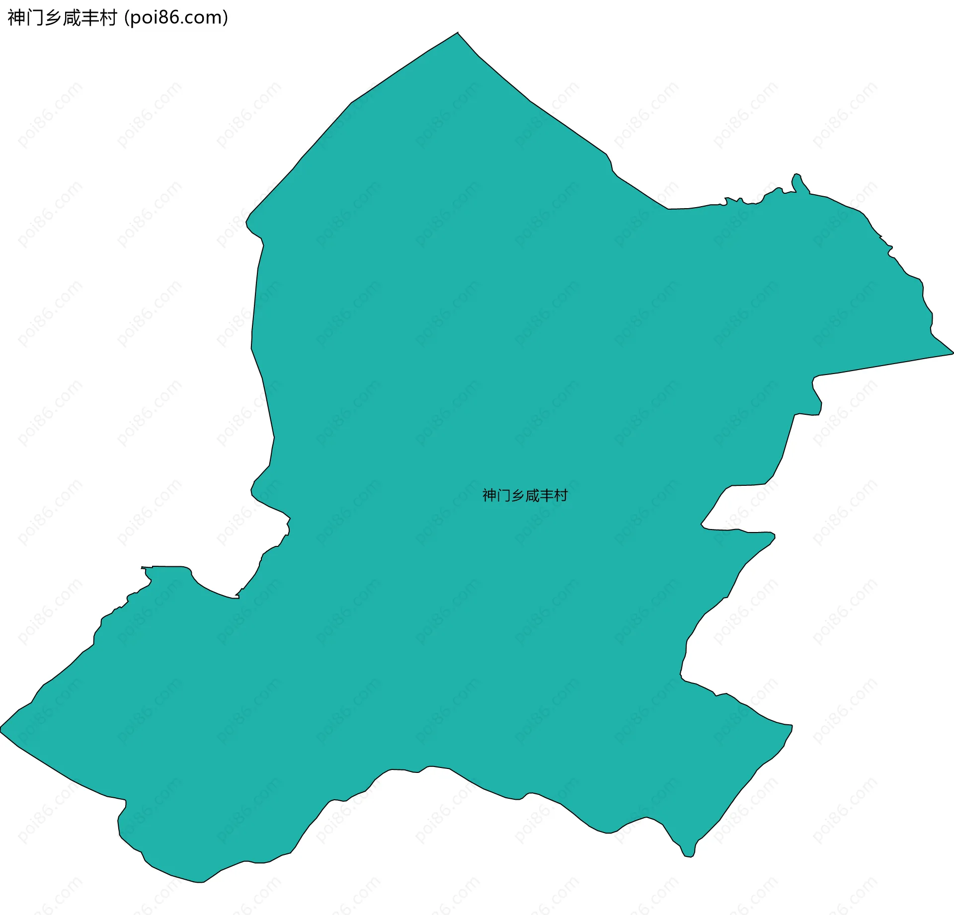 神门乡咸丰村边界地图