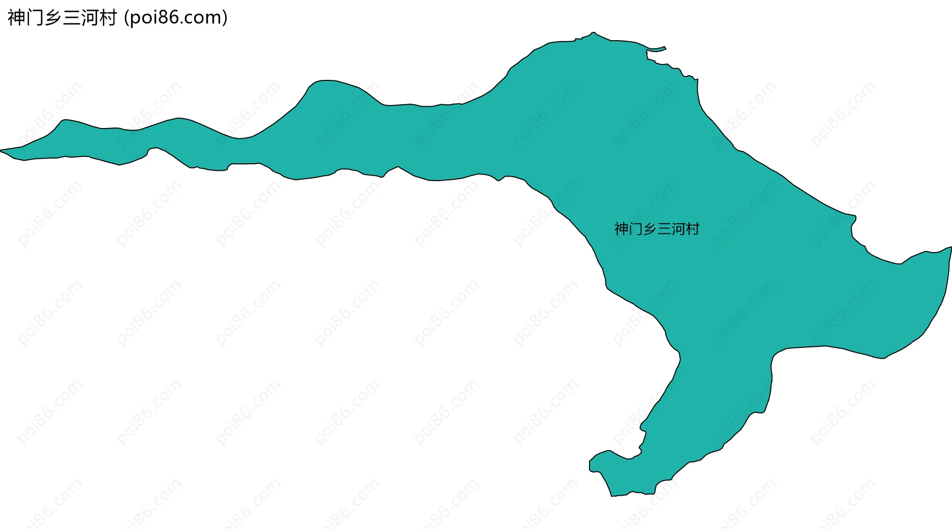 神门乡三河村边界地图