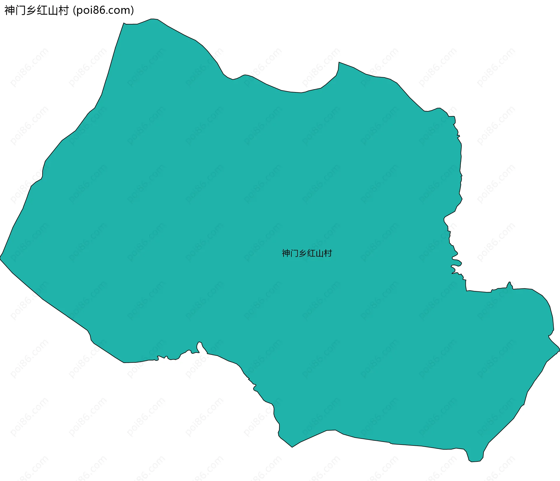 神门乡红山村边界地图
