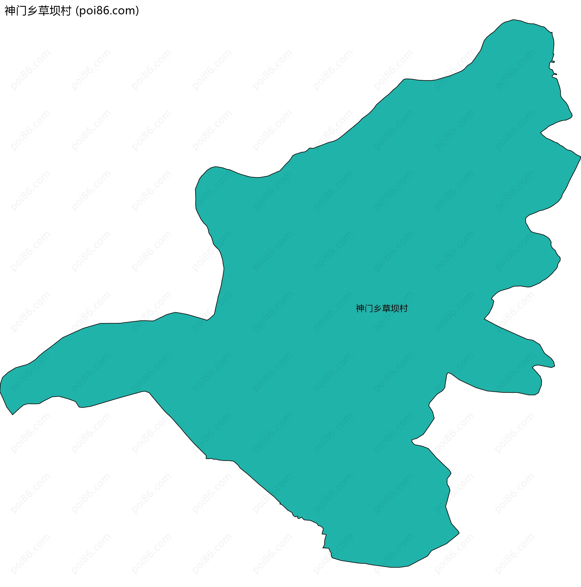 神门乡草坝村边界地图