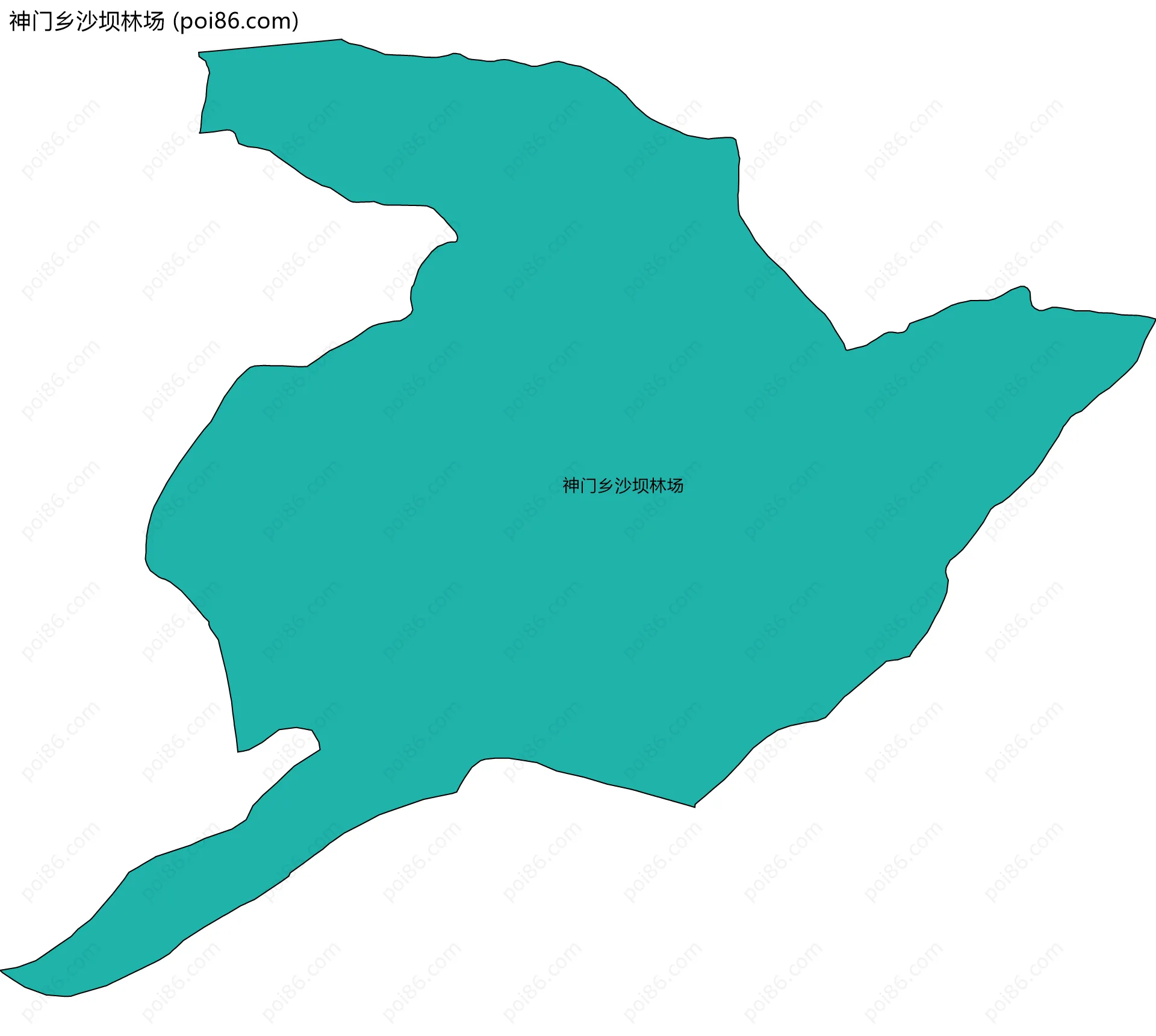 神门乡沙坝林场边界地图