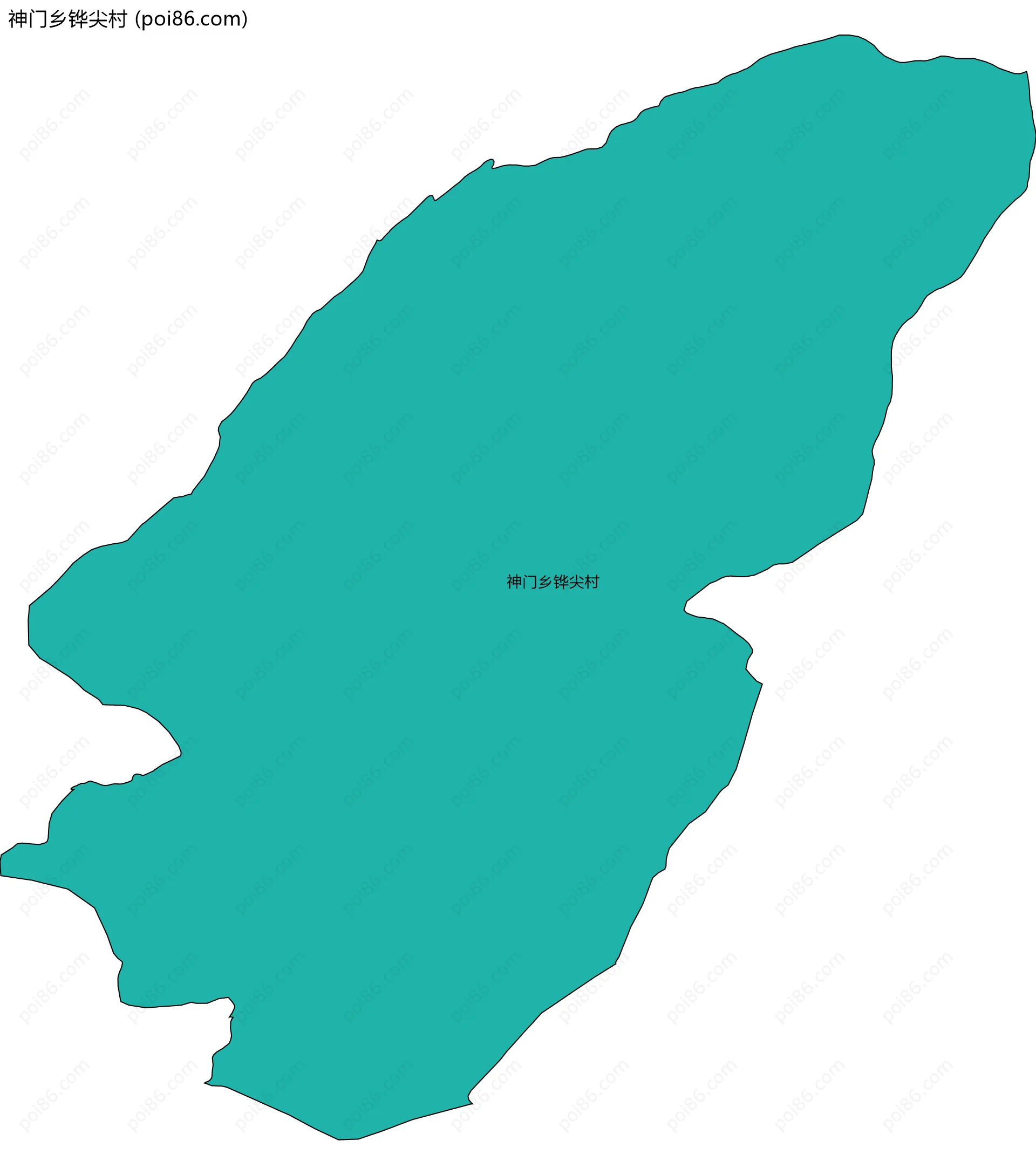 神门乡铧尖村边界地图