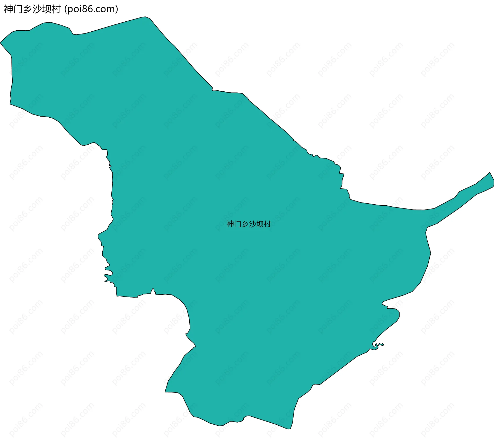 神门乡沙坝村边界地图