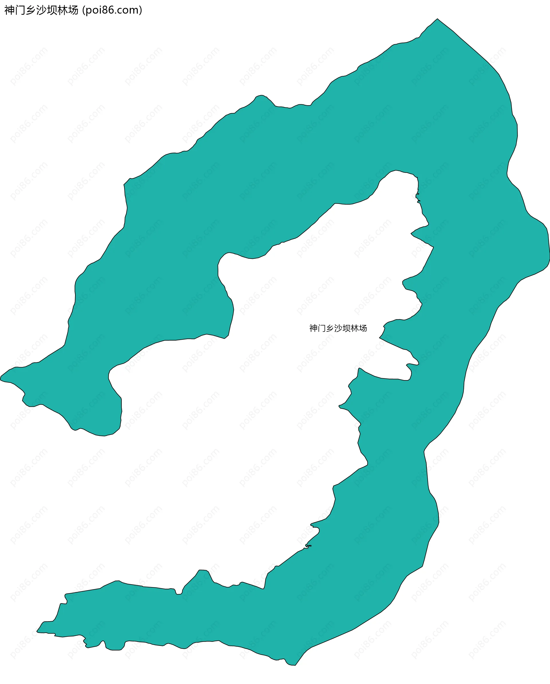 神门乡沙坝林场边界地图