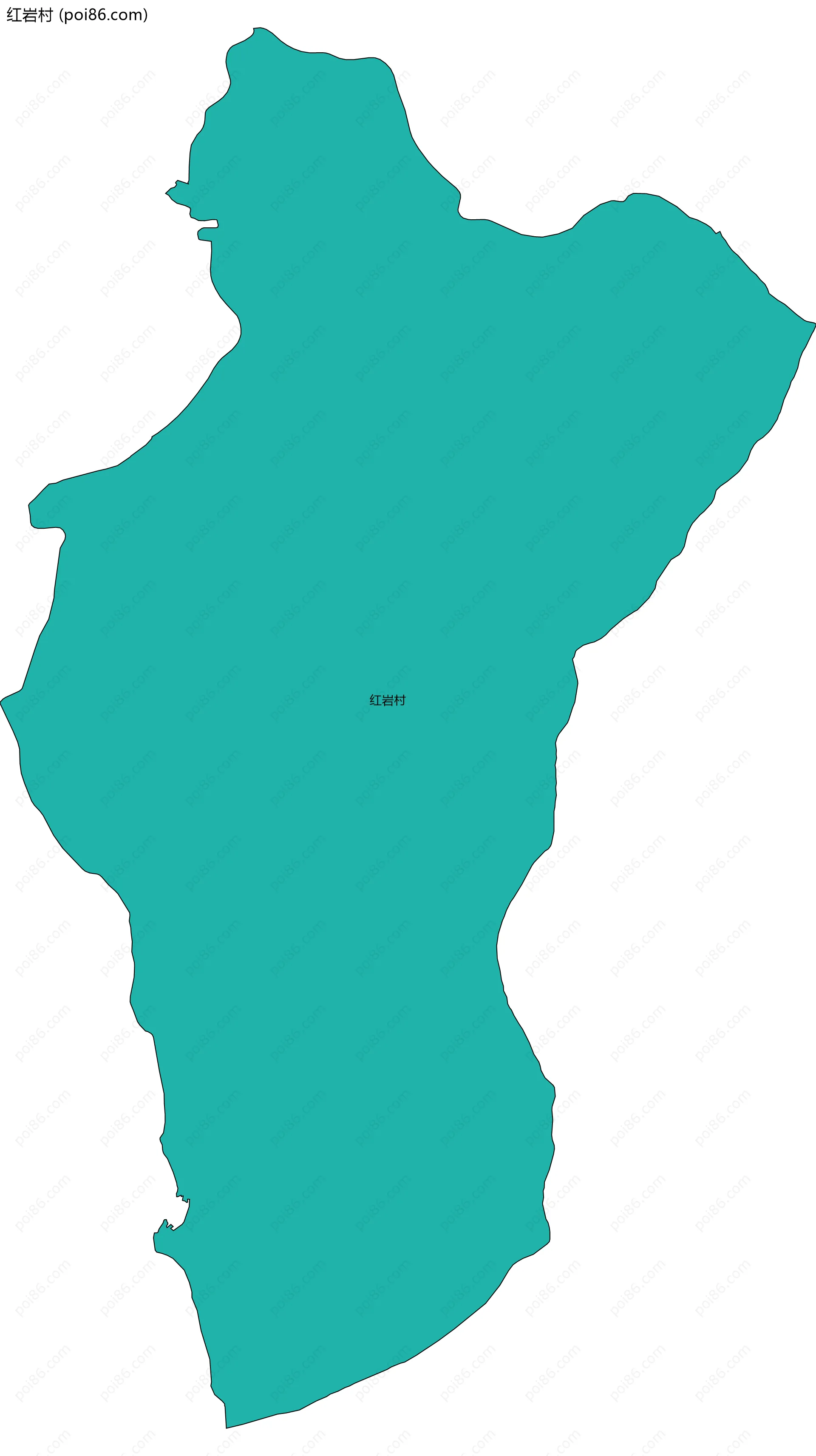 红岩村边界地图