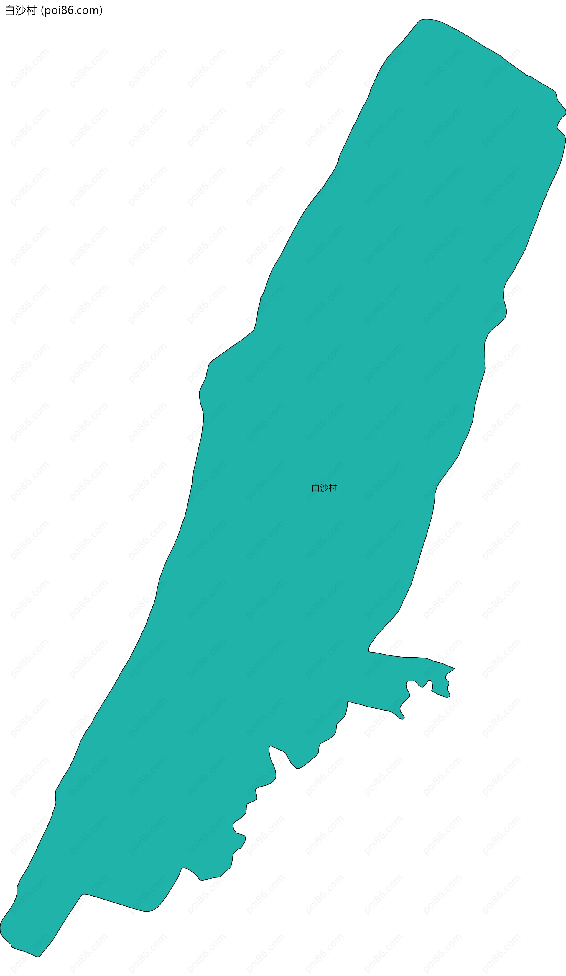 白沙村边界地图