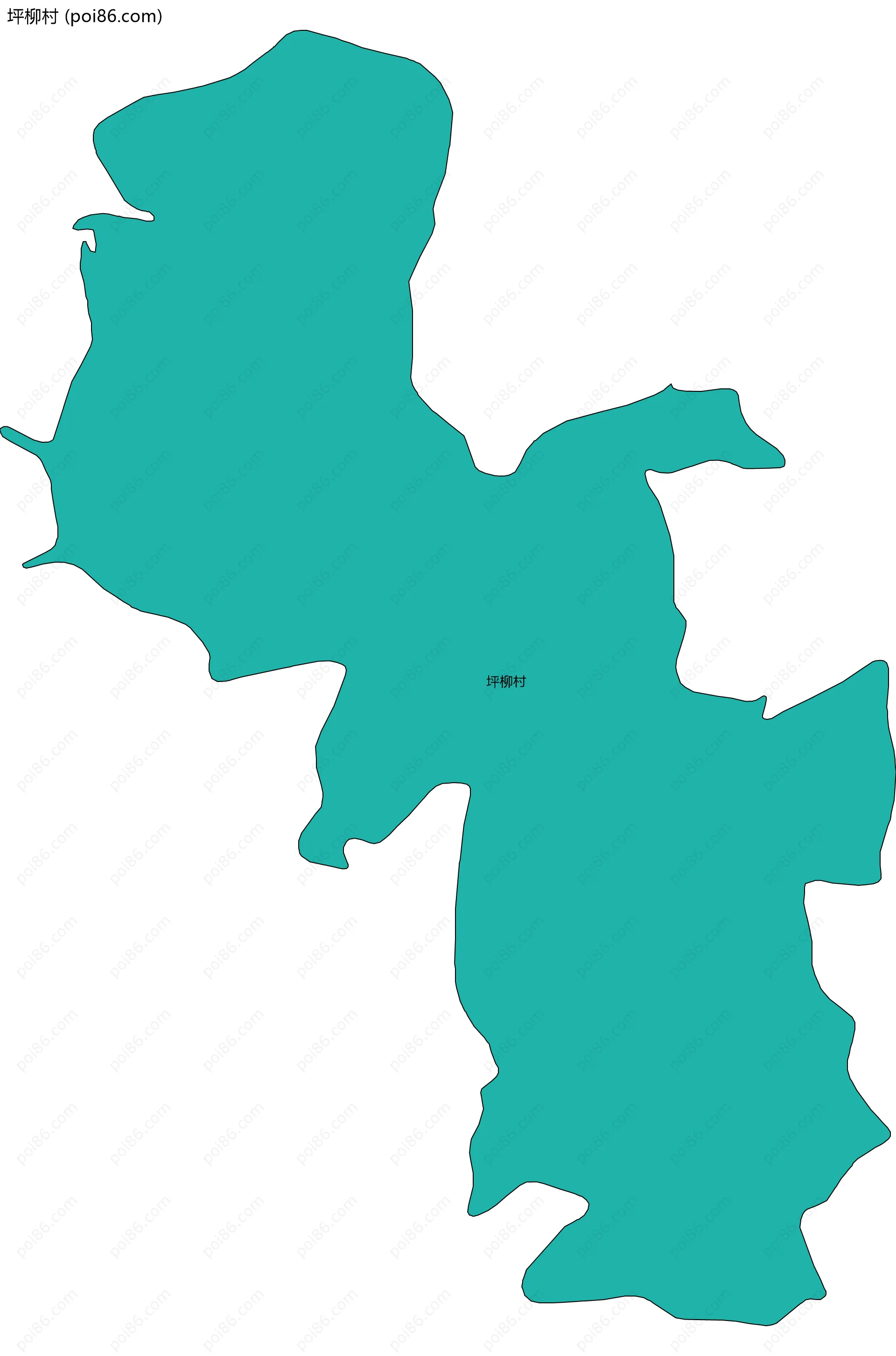 坪柳村边界地图