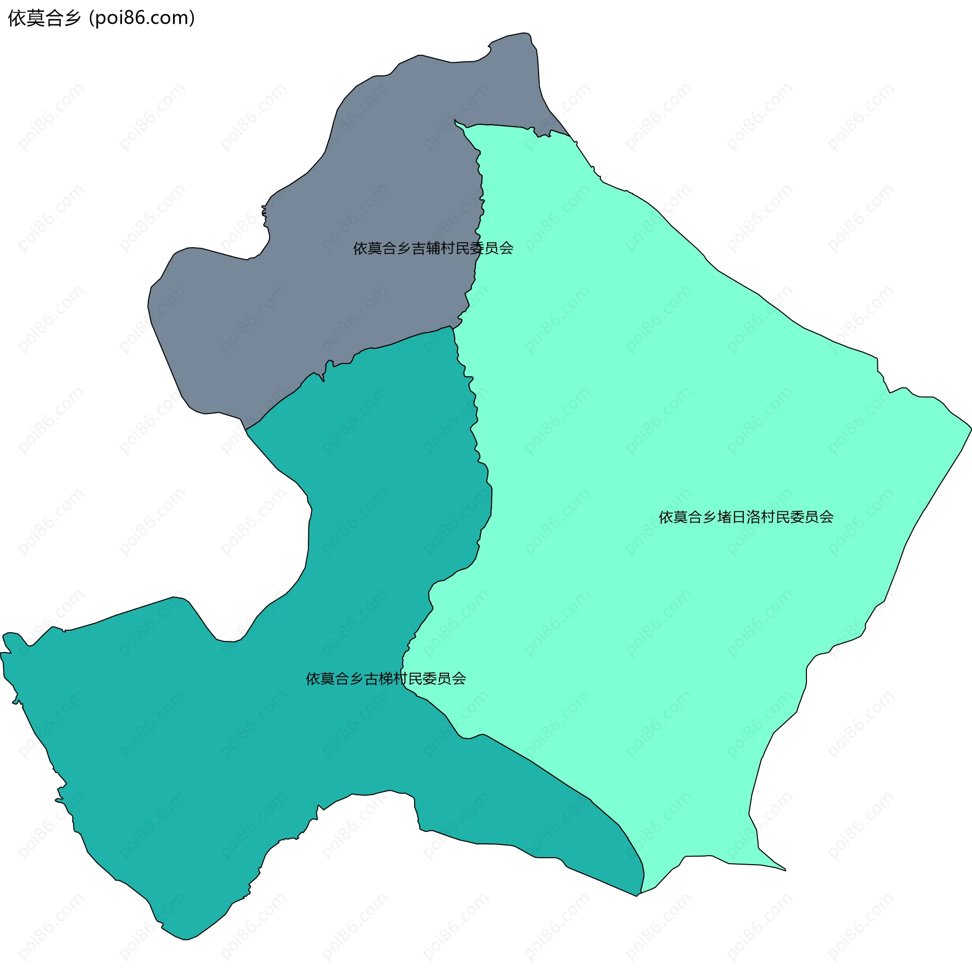 依莫合乡边界地图(五级行政区划)