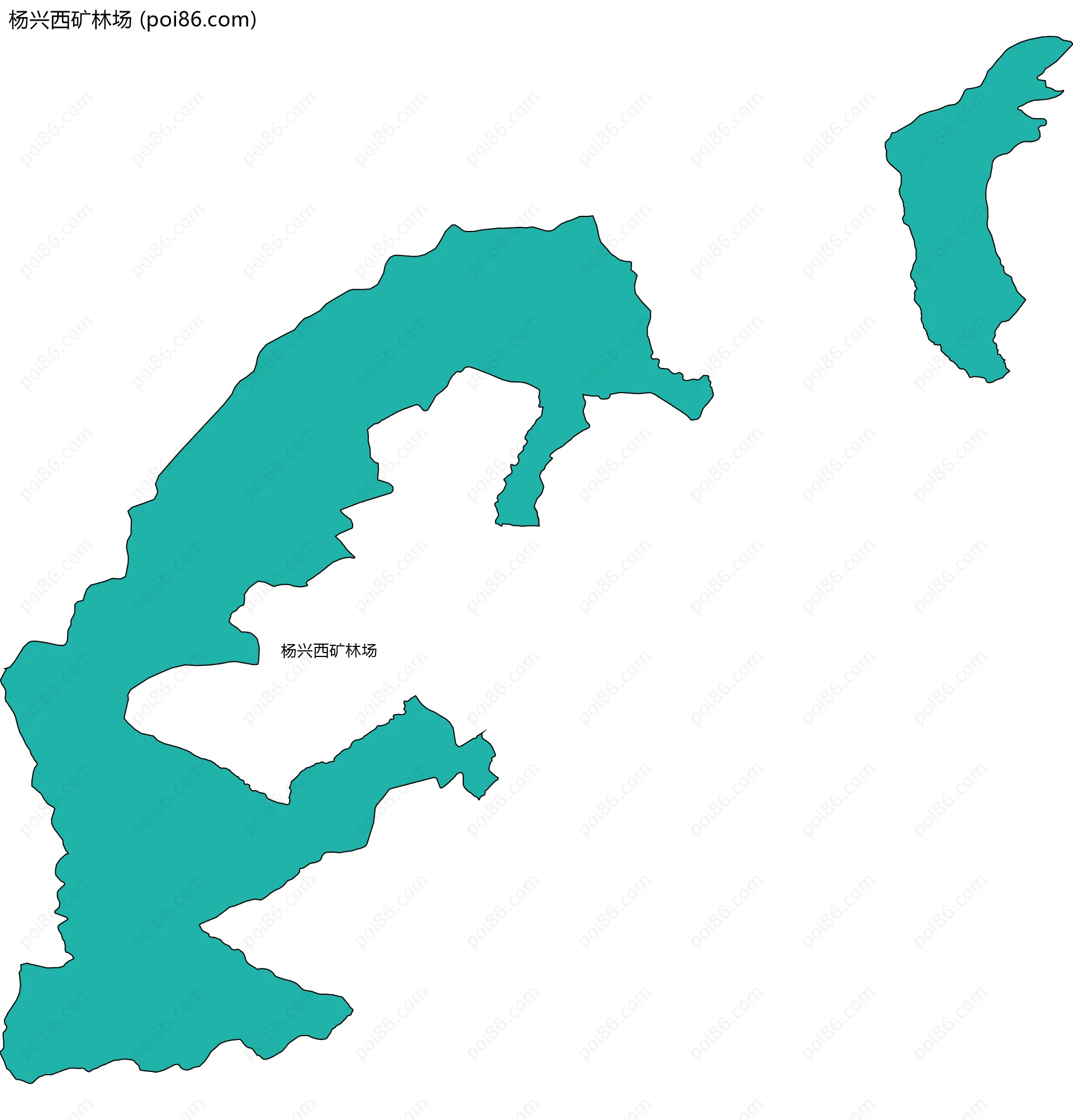 杨兴西矿林场边界地图