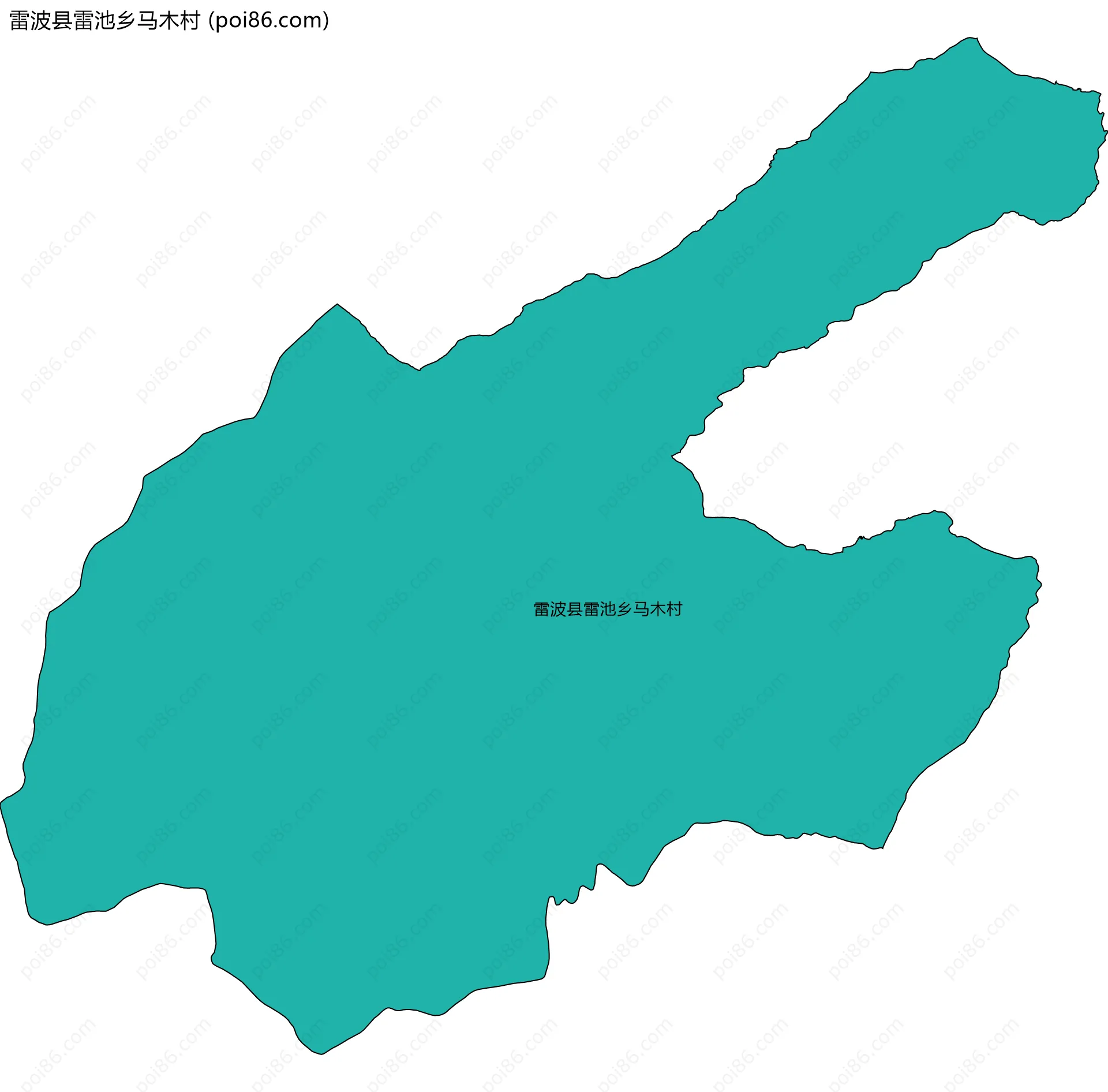 雷波县雷池乡马木村边界地图