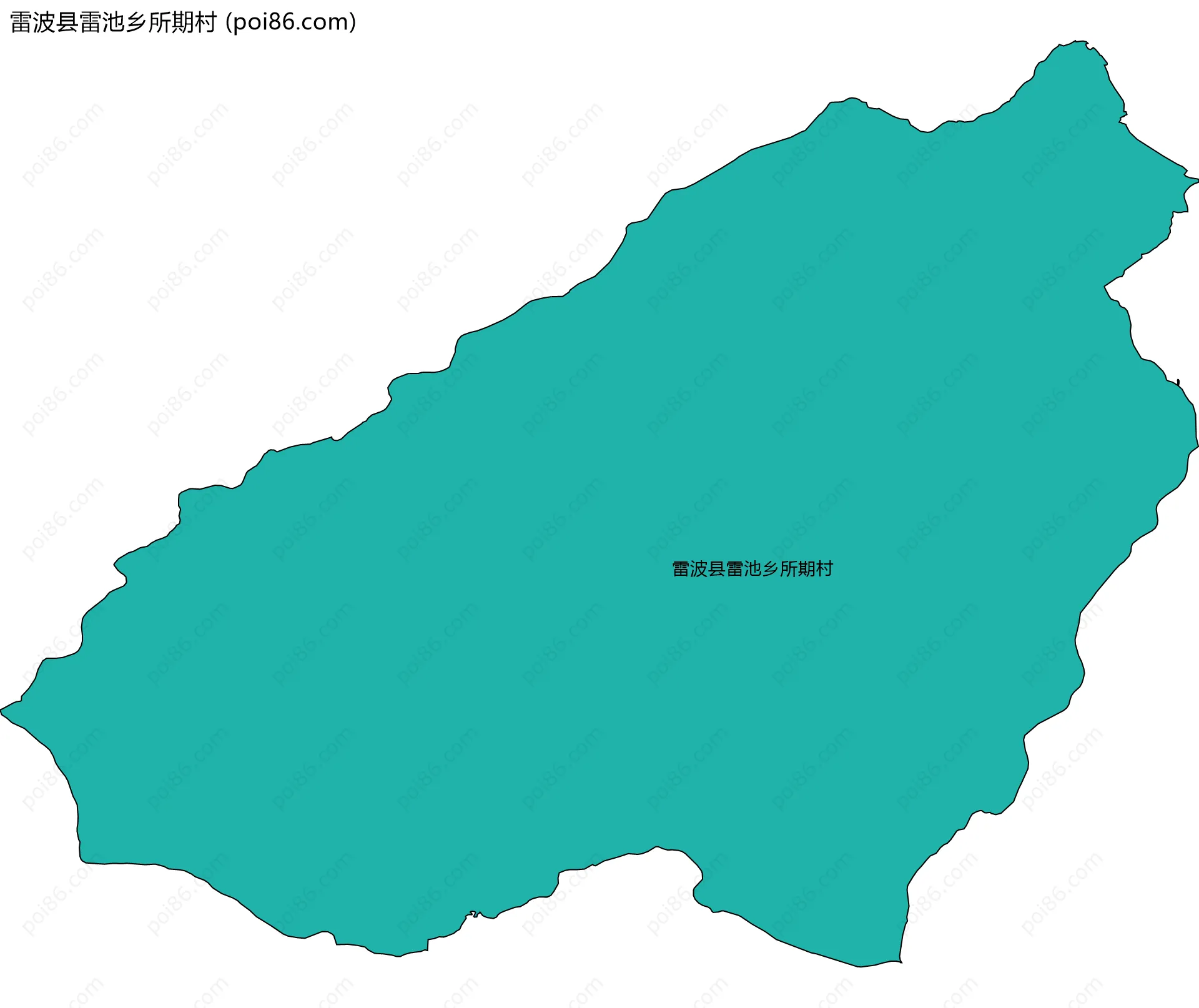 雷波县雷池乡所期村边界地图