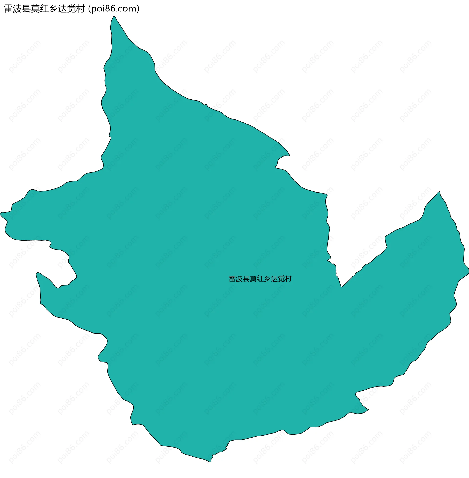 雷波县莫红乡达觉村边界地图