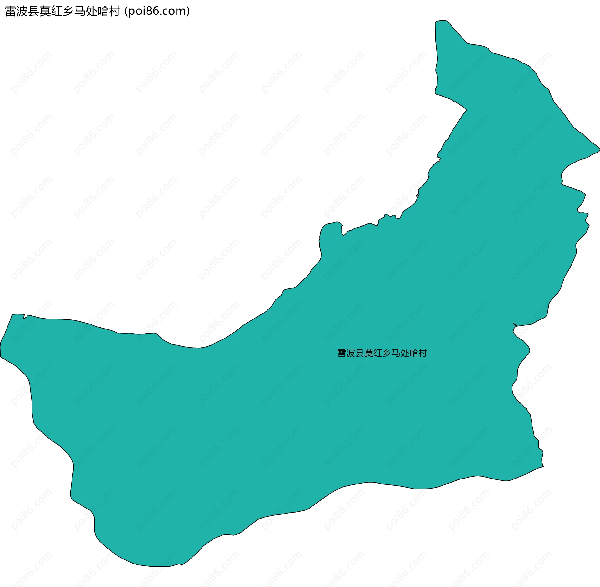 雷波县莫红乡马处哈村边界地图