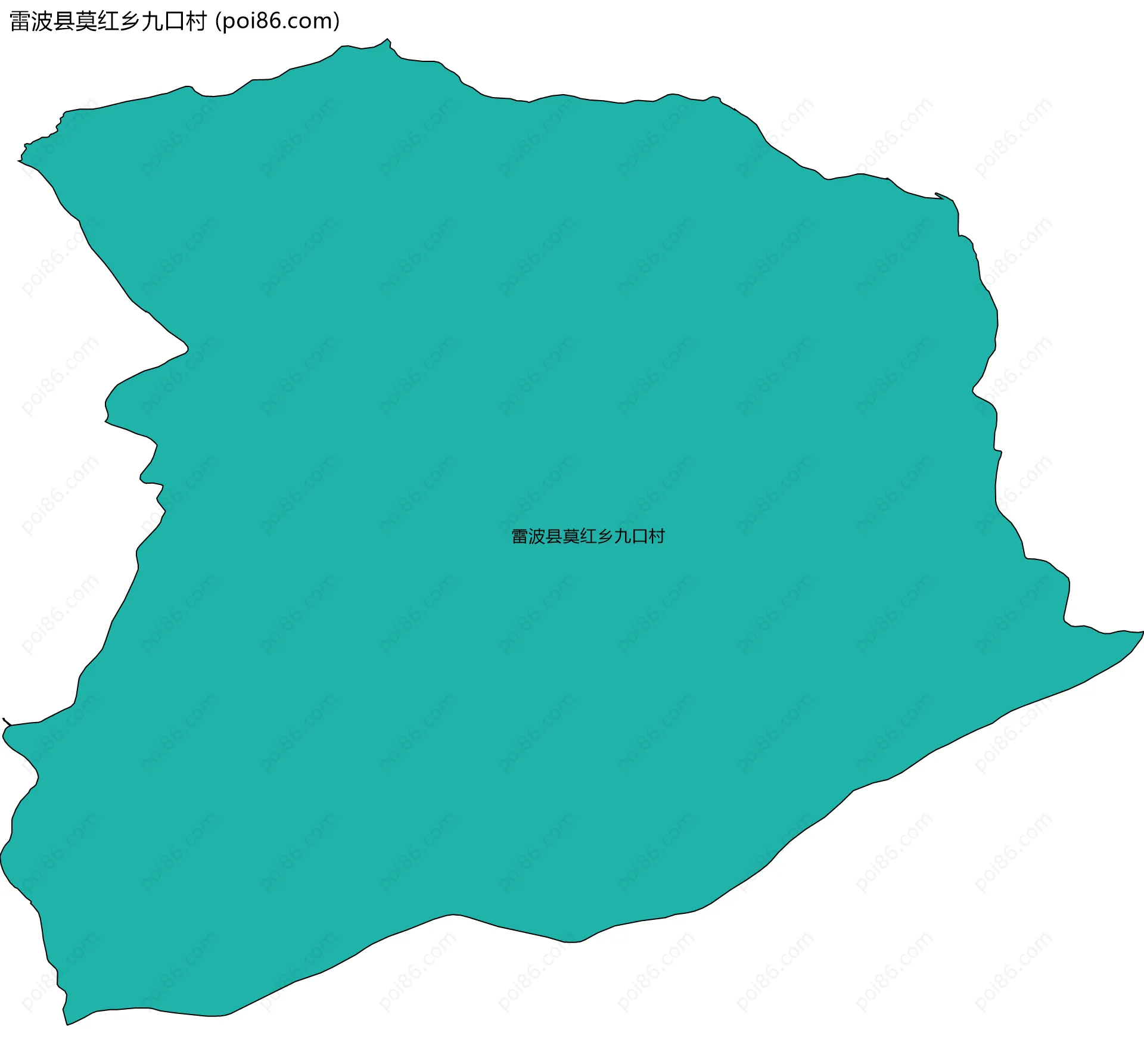 雷波县莫红乡九口村边界地图