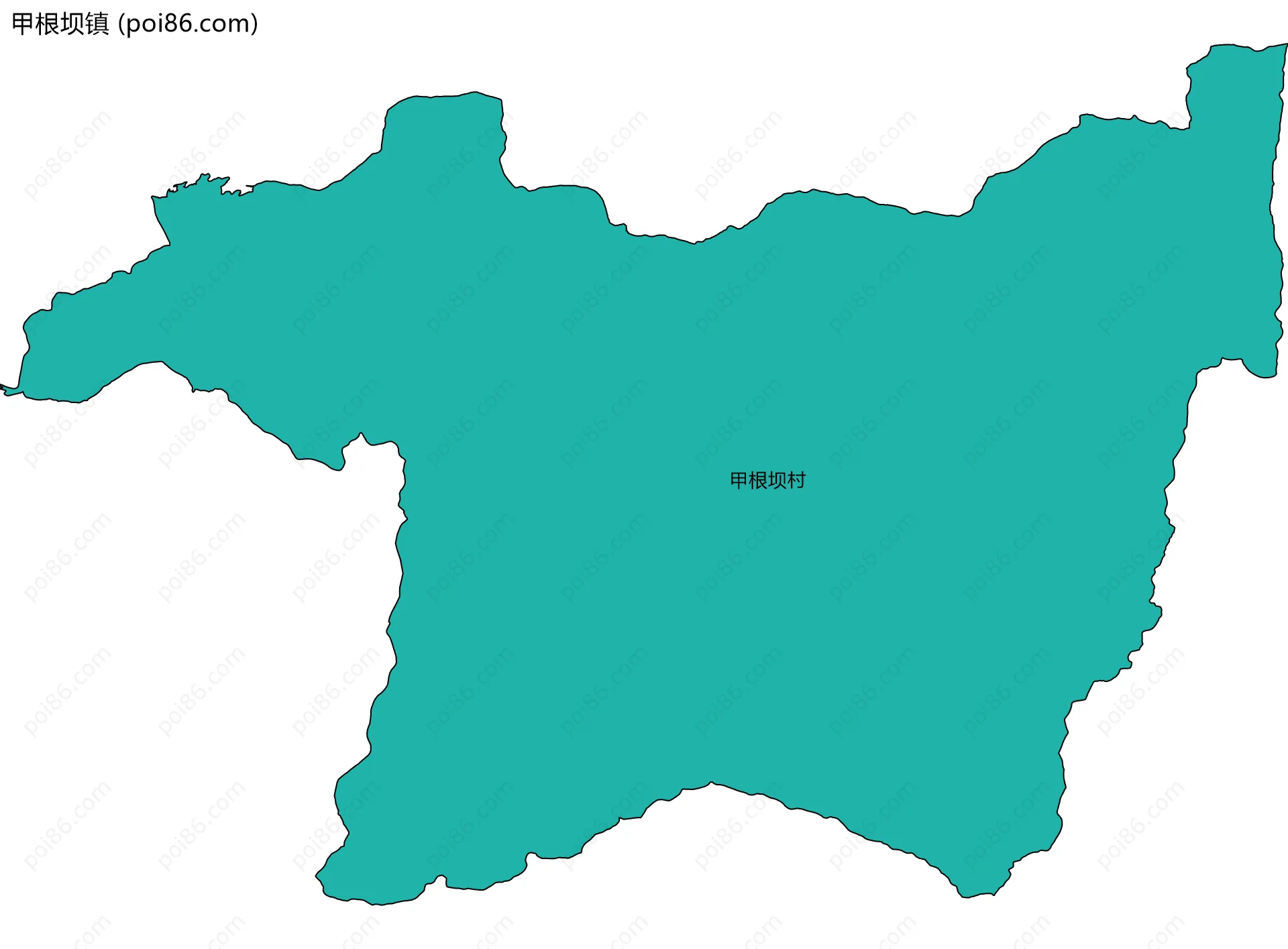 甲根坝镇边界地图(五级行政区划)