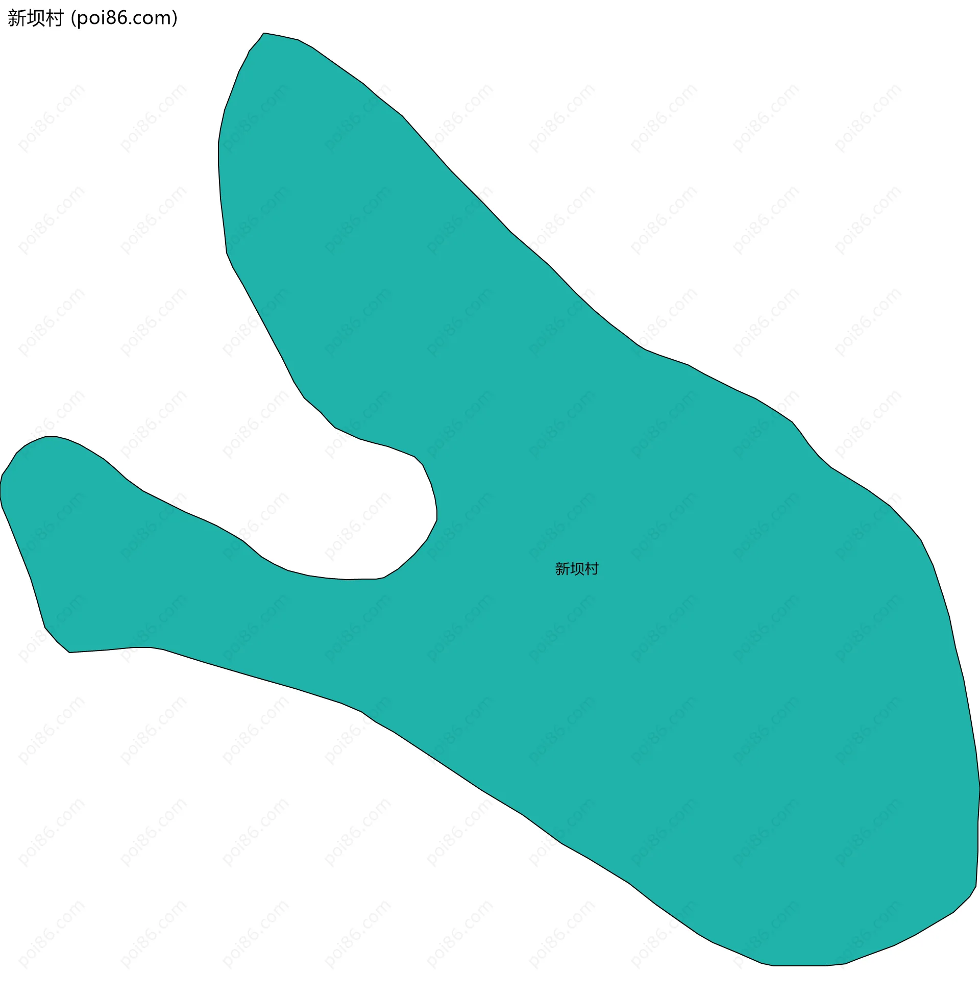 新坝村边界地图