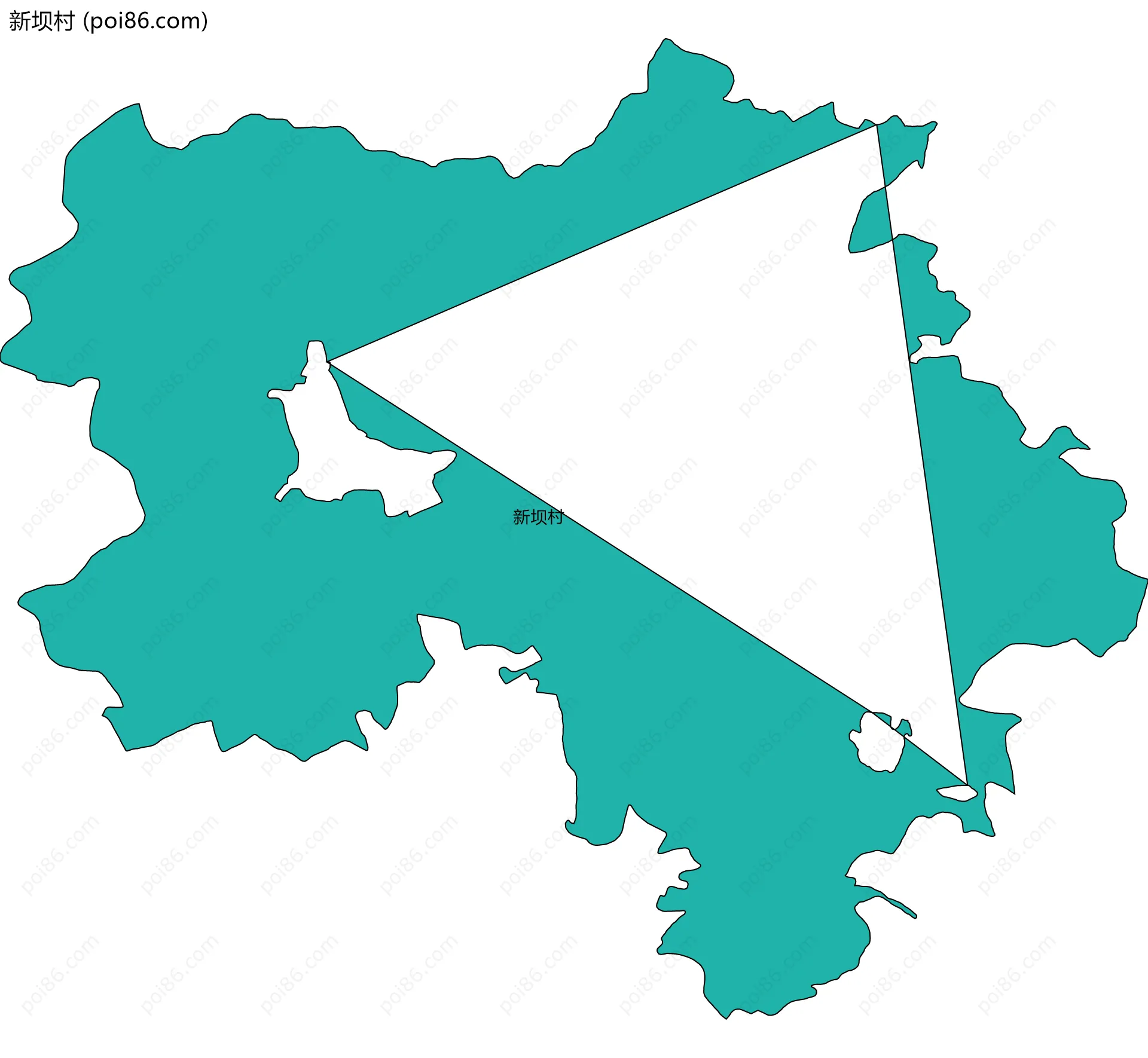 新坝村边界地图