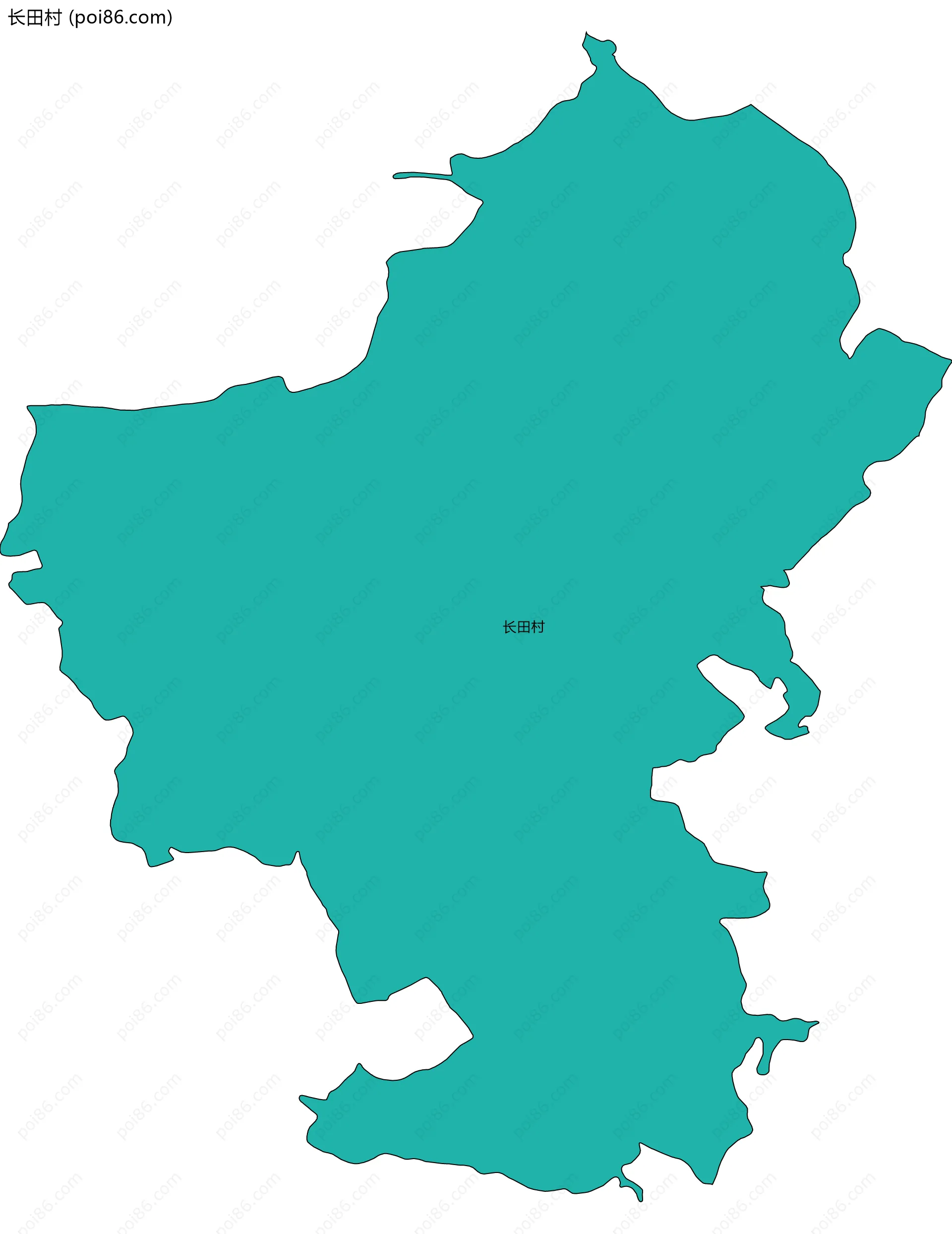 长田村边界地图