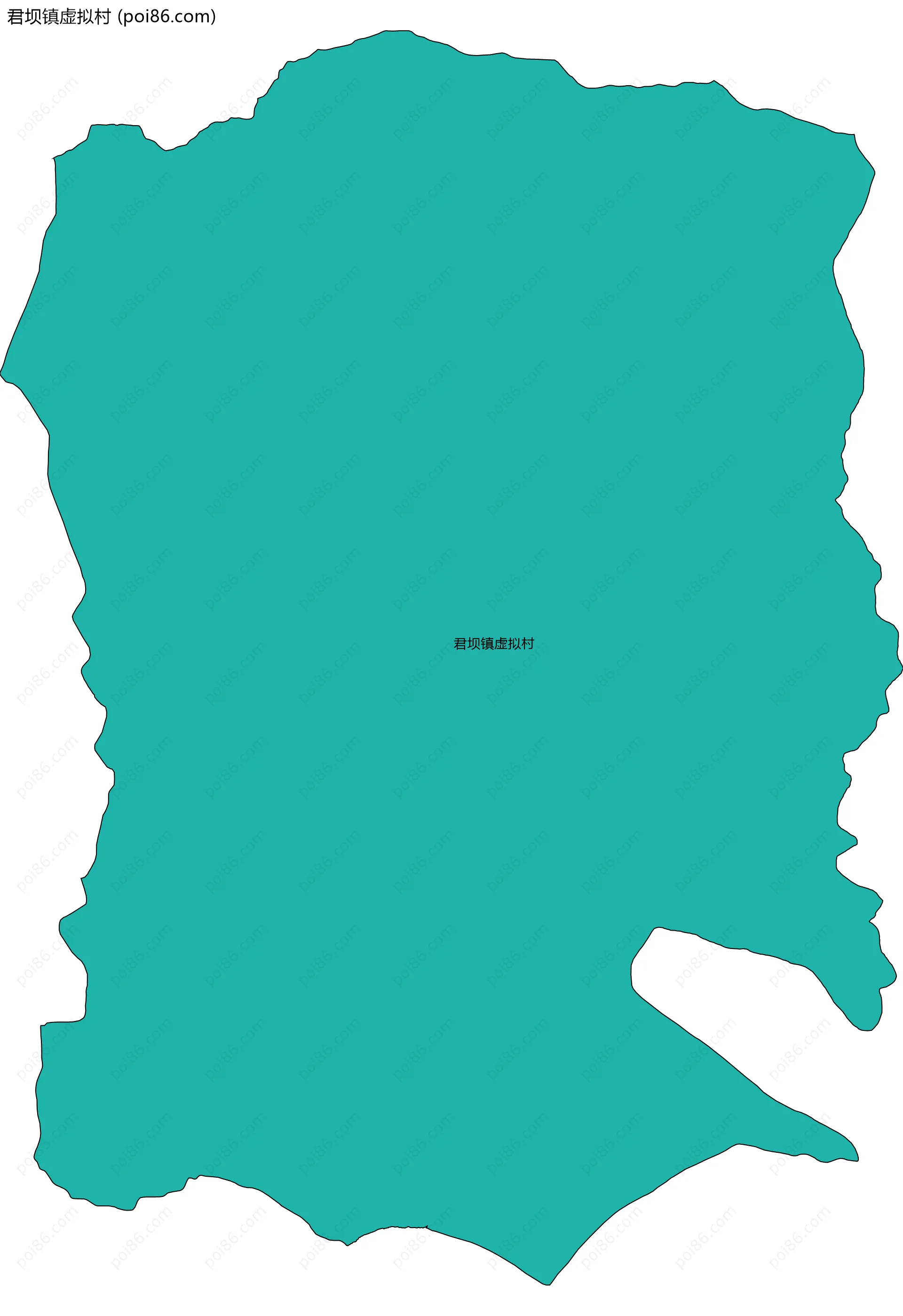 君坝镇虚拟村边界地图(五级行政区划)