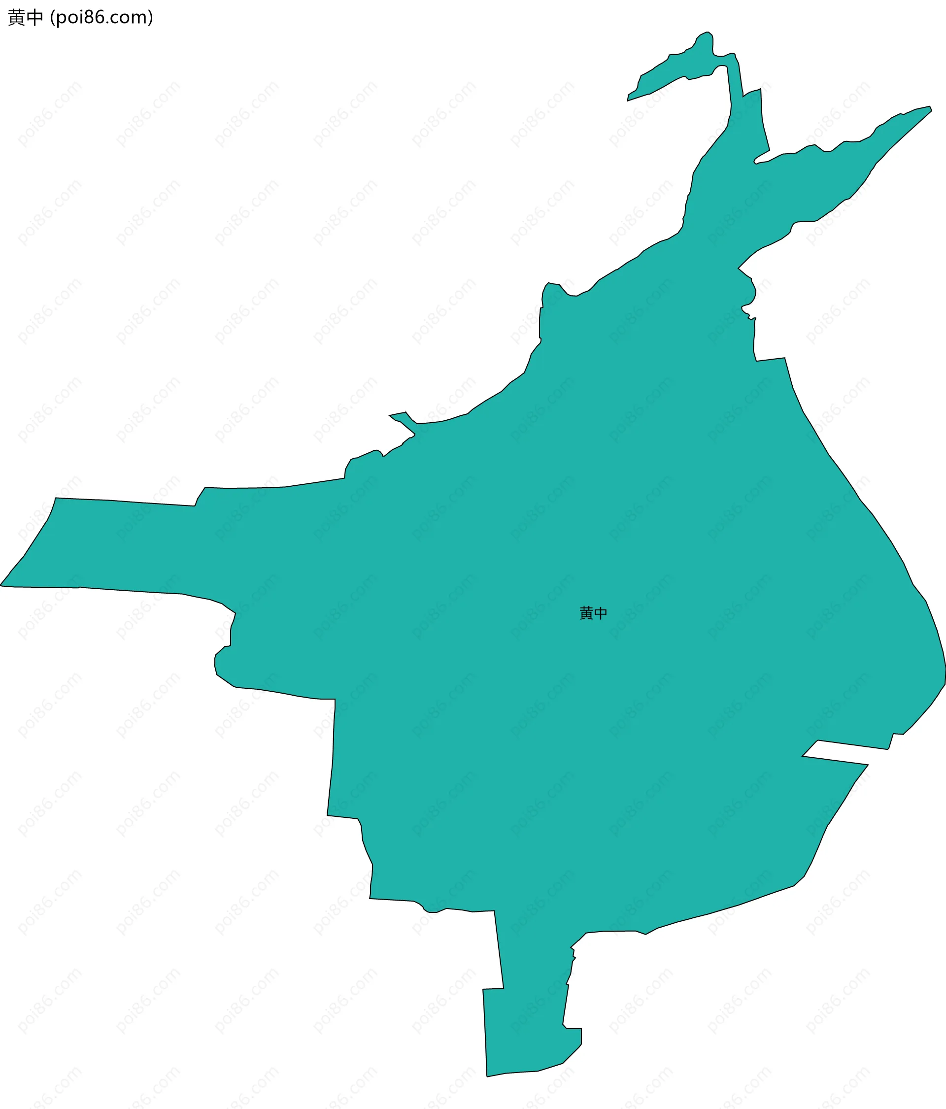 黄中边界地图