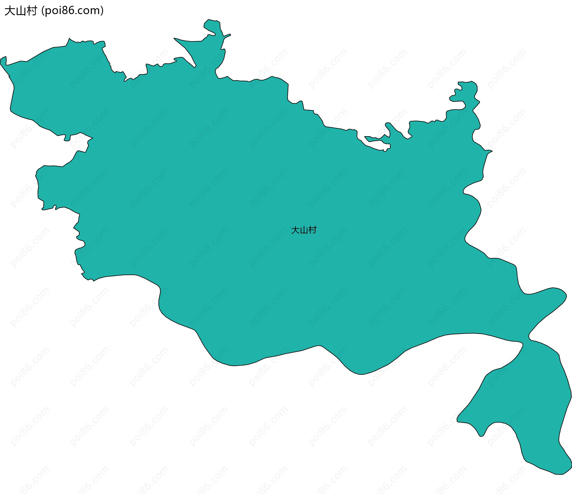 大山村边界地图