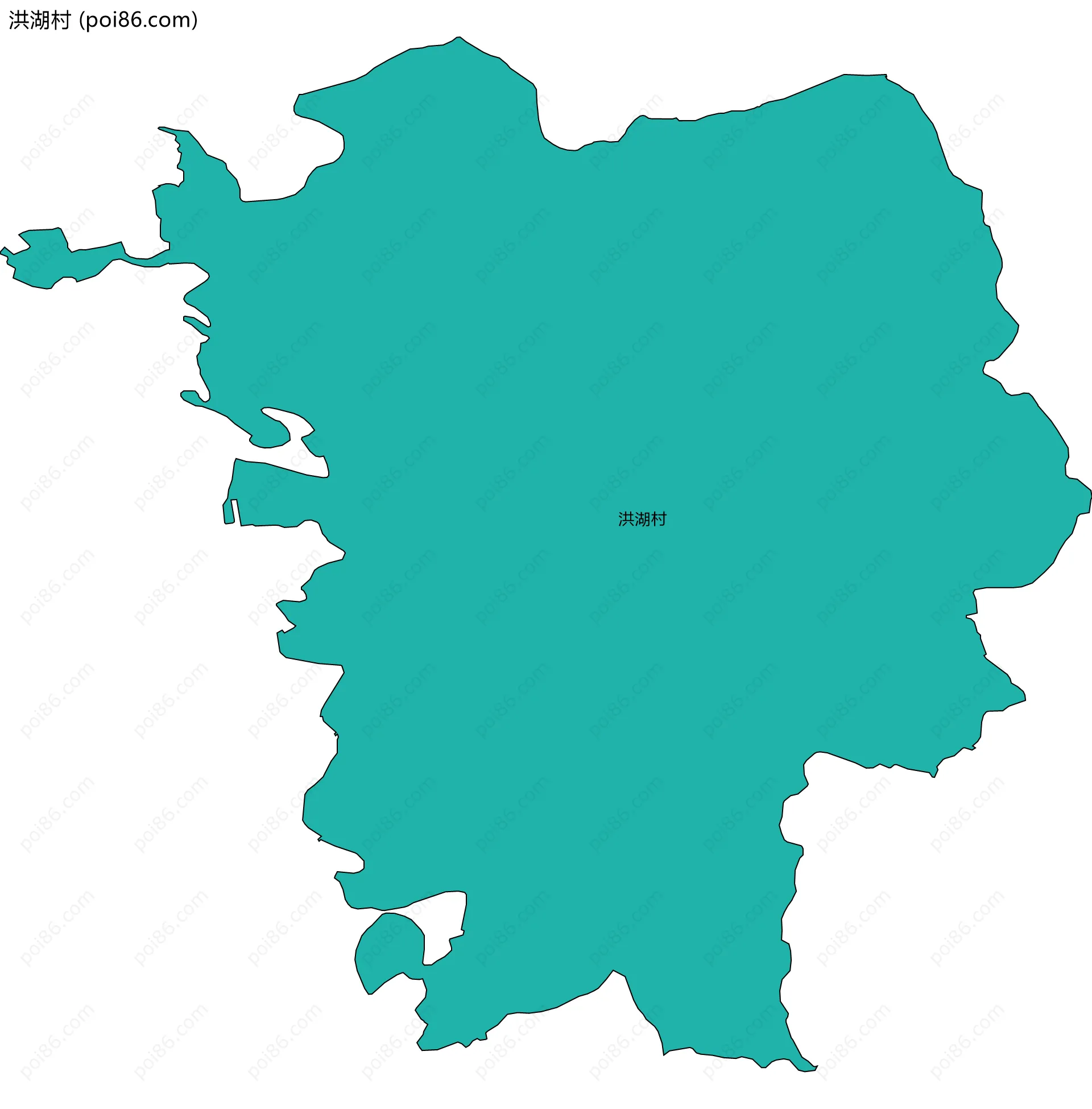 洪湖村边界地图