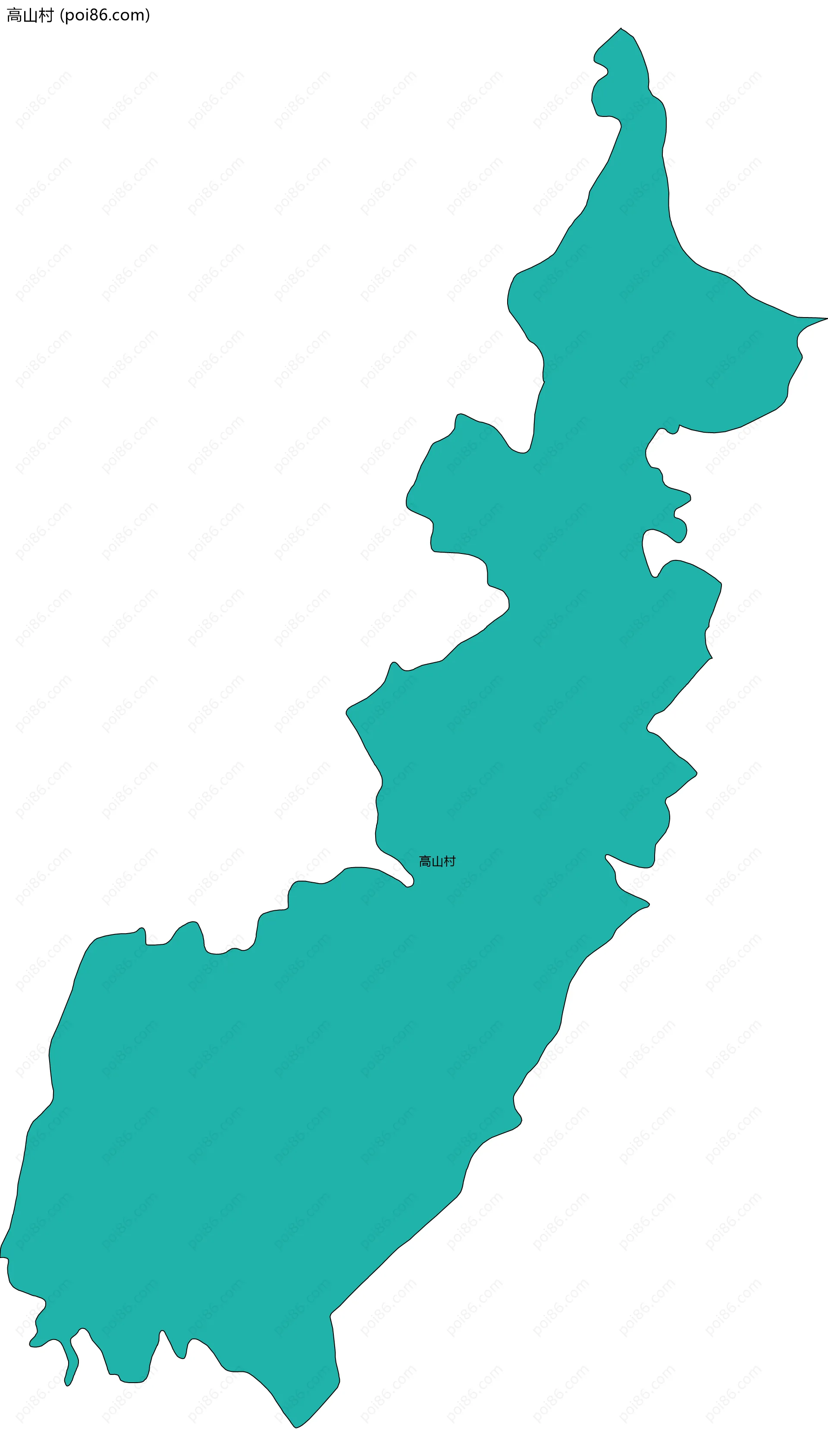高山村边界地图